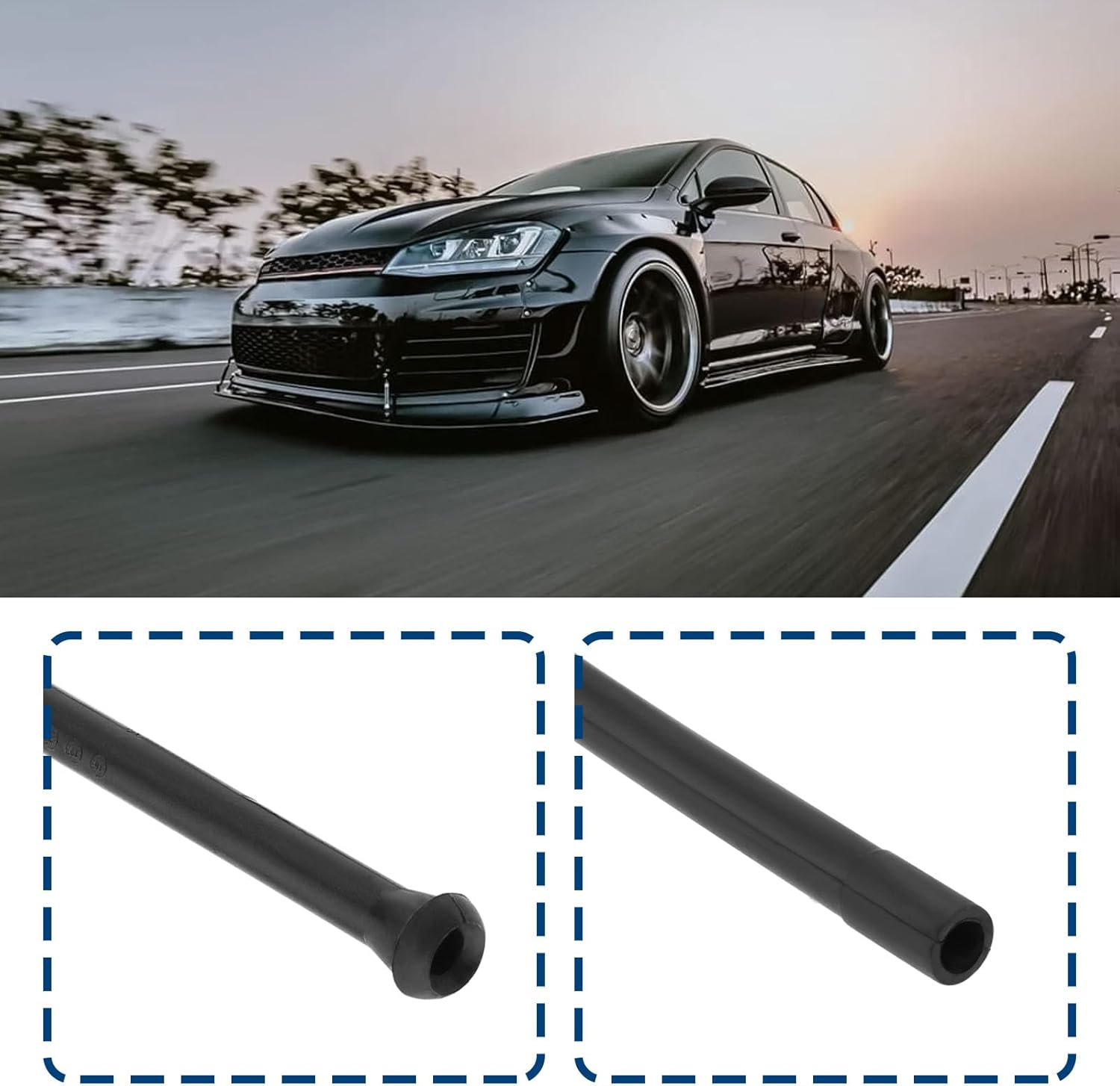 SING F LTD 1Pc Black 15.5Cm Long Car Water Drain Pipe Hose Pipeline 510827861 5G6827861 5G9827861A Compatible with VW Golf MK6 MK7 7.5 image number 1