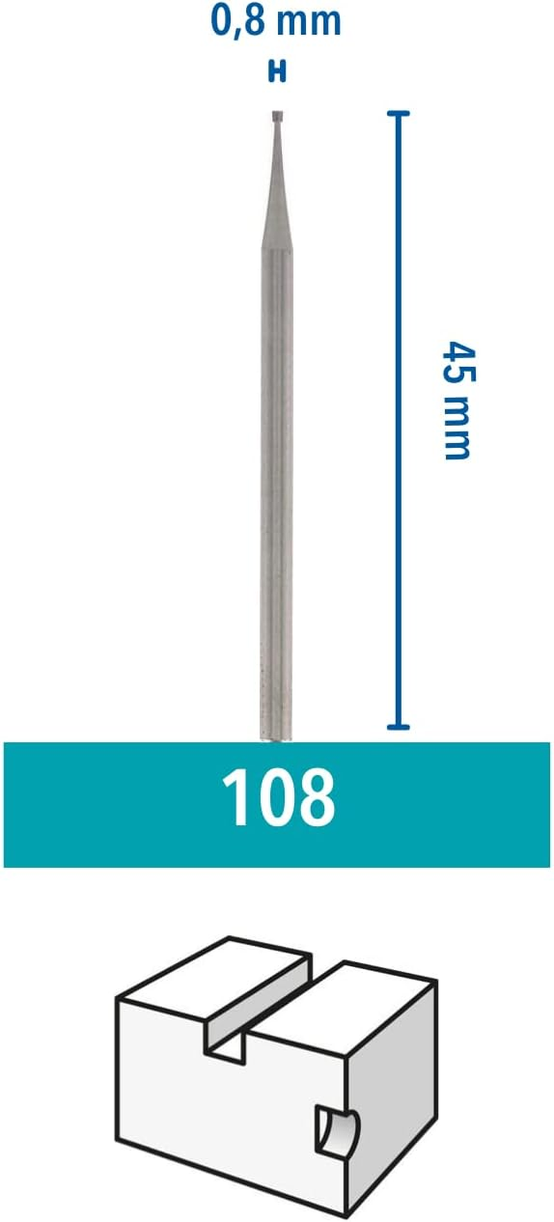 Dremel 108 Engraving Cutting Bit Multipack - 3X Cylindrical-Shaped Engraving Cutter with 0.8Mm Working Diameter image number 6