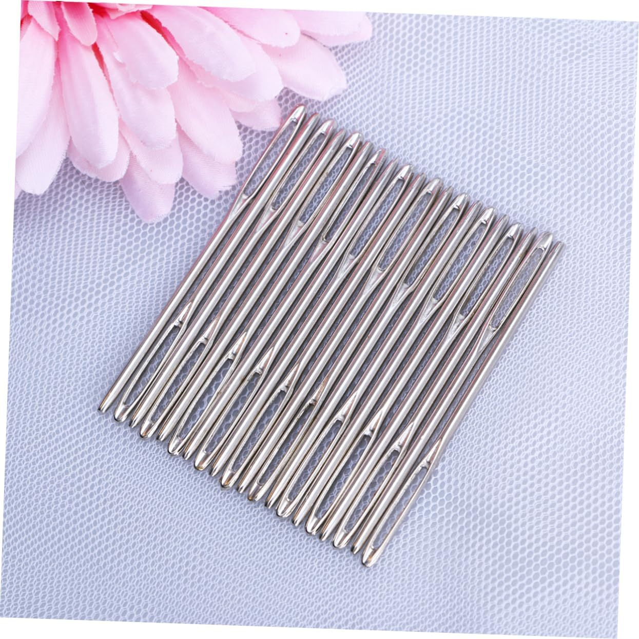 COHEALI Stainless Steel Cross Stitch Needle Set - 20 Large Eye Blunt Needles for Easy Stitching and Embroidery Perfect for Yarn and Knitting image number 3