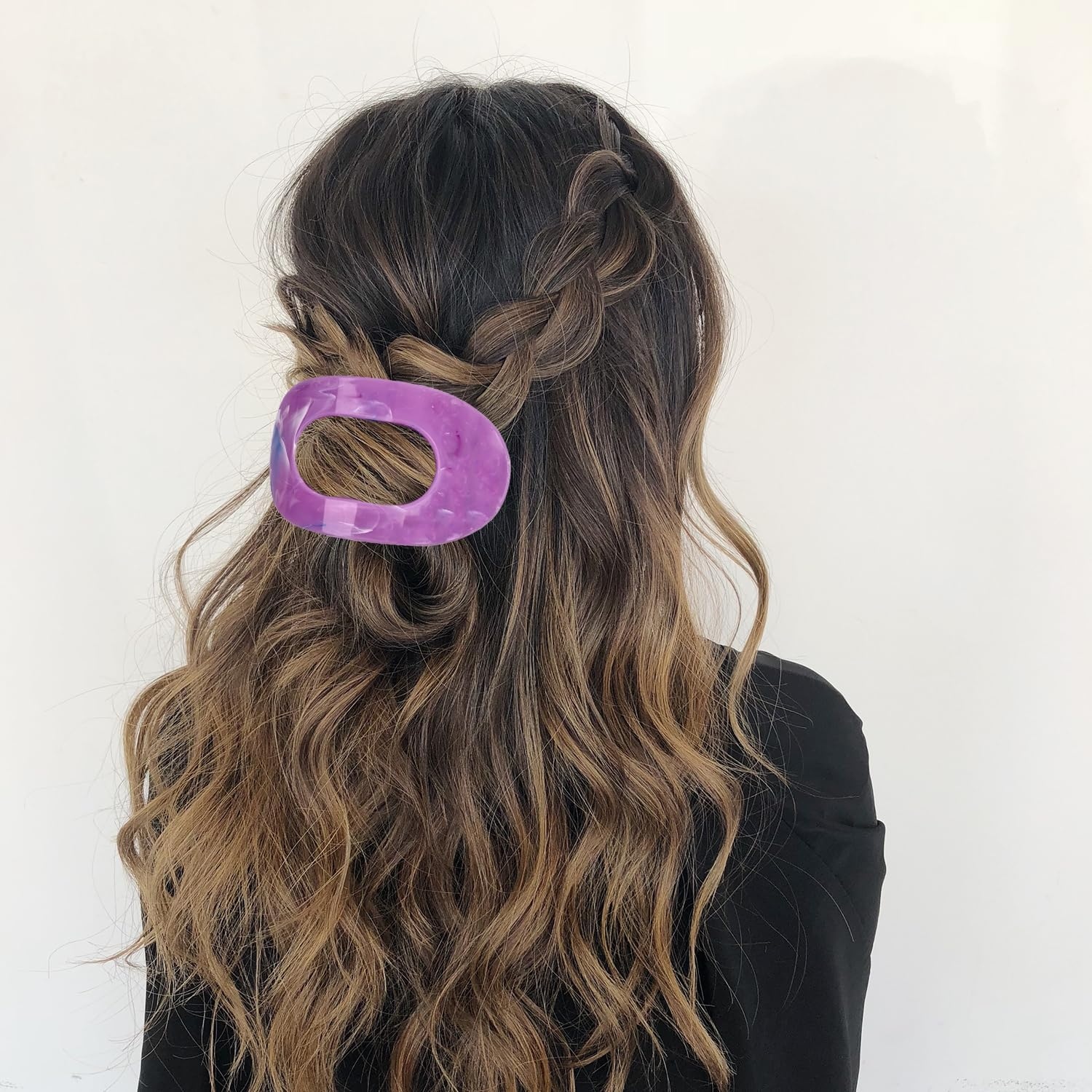 Large Hair Clips for Women French Matte Flat Claw Clips Strong Hold for Thick and Thin Hair 3 Pack in 3 Colors (Combination 2) image number 4