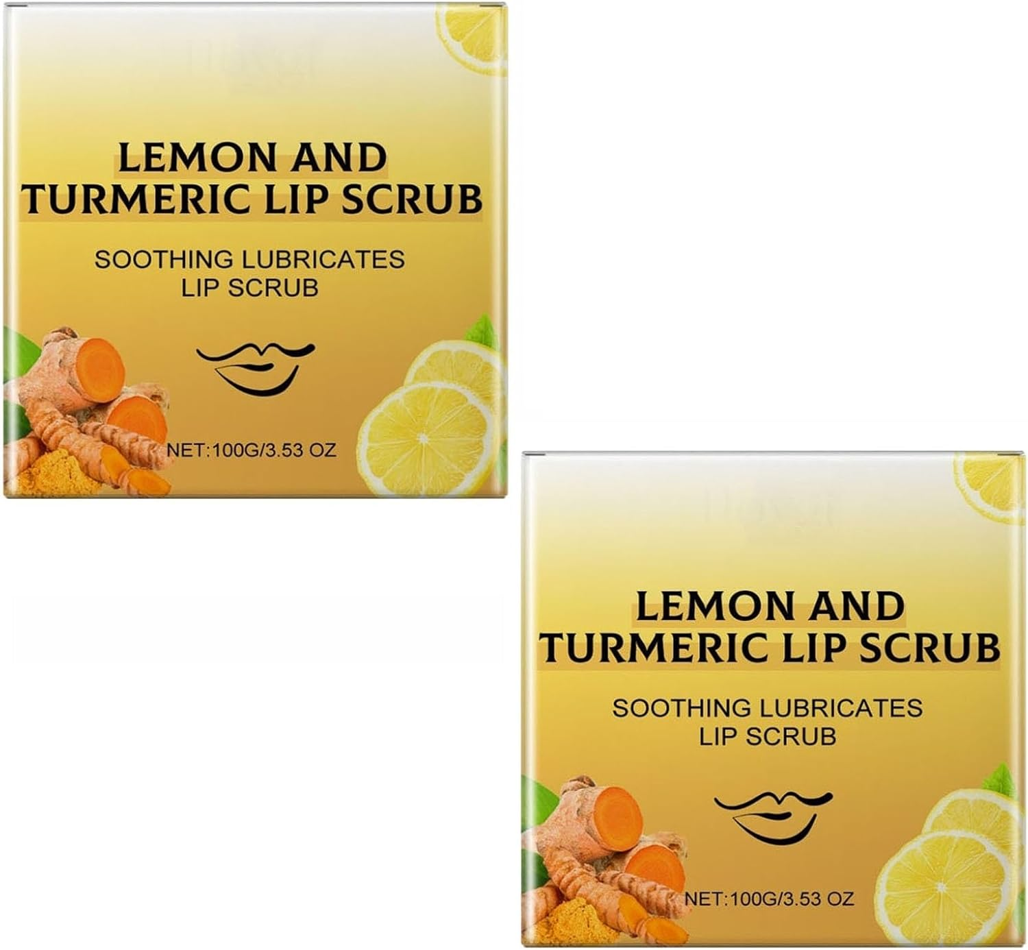 Turmeric Lip Scrub, Lip Exfoliator Scrub, Turmeric Vitamin C Scrub, Dark Lips Lightening Treatment, Lip Brightening Lip Lightening for Dark Lips Smoker, Turmeric Lemon Lip Scrub (1Pcs)