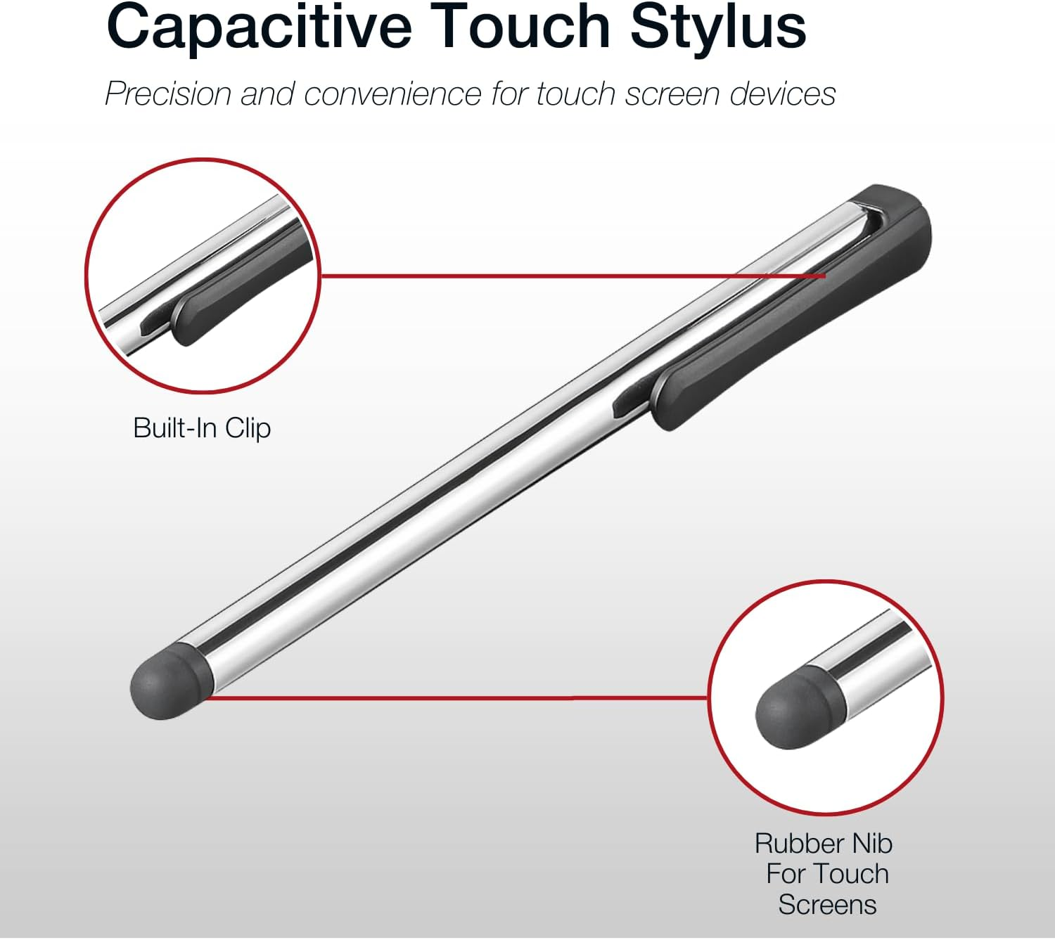 Shintaro Stylus for Ipad, Android Tablets, Iphone, Samsung Galaxy and More - Precision Captive Touchg Stylus with Built-In Clip (Sh-Stylus) image number 3