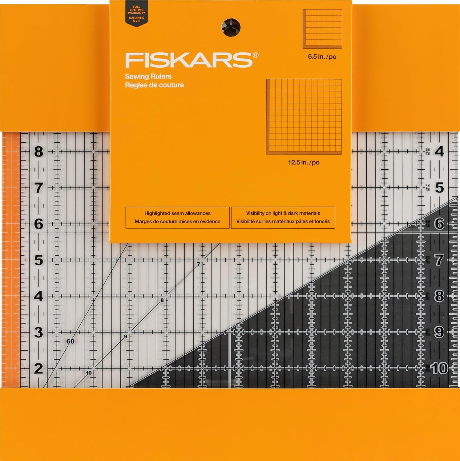 Fiskars&reg; Sewing Ruler (6"X 24") - Sewing and Quilting Ruler with Gridlines - Arts and Craft Supplies - Clear/Black image number 2