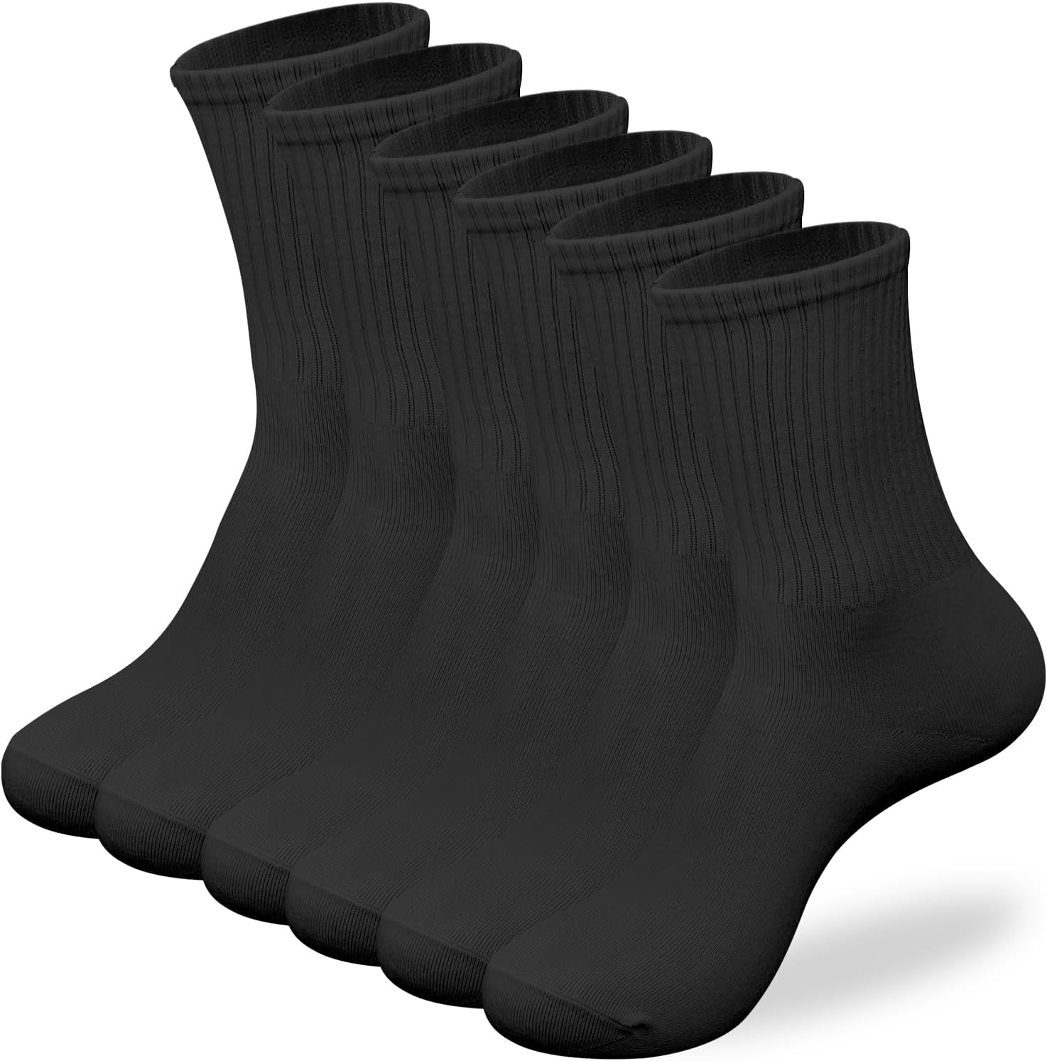 3-6 Pack White Crew Socks Women,Casual Athletic Aesthetic Socks Combed Cotton Socks for Women Granola Girls Clothes,H HOME-MART Womens Crew Lightweight Thin Casual Calf White Socks