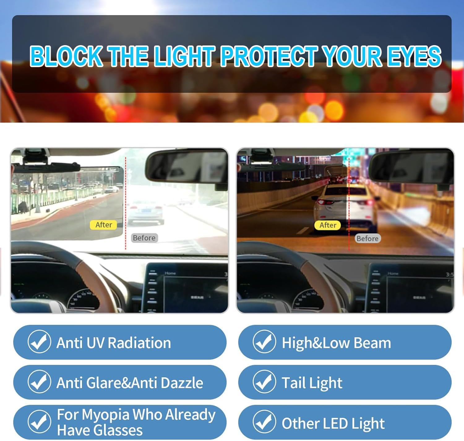 IONPSHG 2Pcs Universal anti Glare Polarizing Sunshade Extender Adjustable Angle All Seasons Universal Car Shade, for anti Glare Snow Blindness Uv Protection in Cars Trucks and Suvs All Year Round image number 2