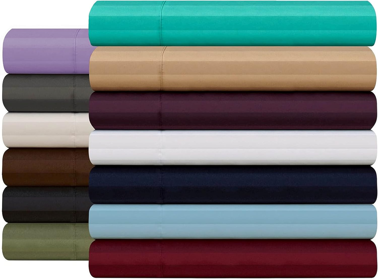 Elegant Comfort Super Silky Soft - 1500 Thread Count Egyptian Quality Luxurious Wrinkle, Fade, Stain Resistant 6-Piece Stripe Bed Sheet Set, Queen Green image number 6