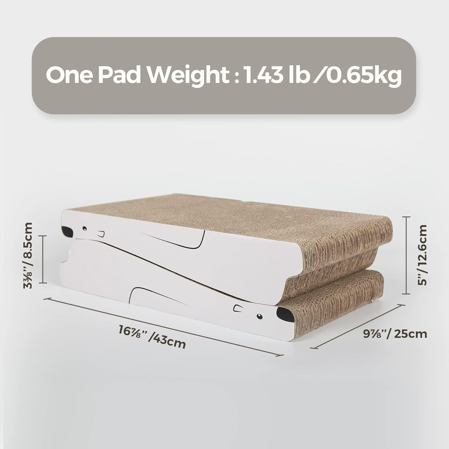 Cat Scratcher Cardboard Cat Sofa Bed Cat Scratching Board Cat Scratch Pad Cat Scratchers for Indoor Cats Set of 2 image number 5