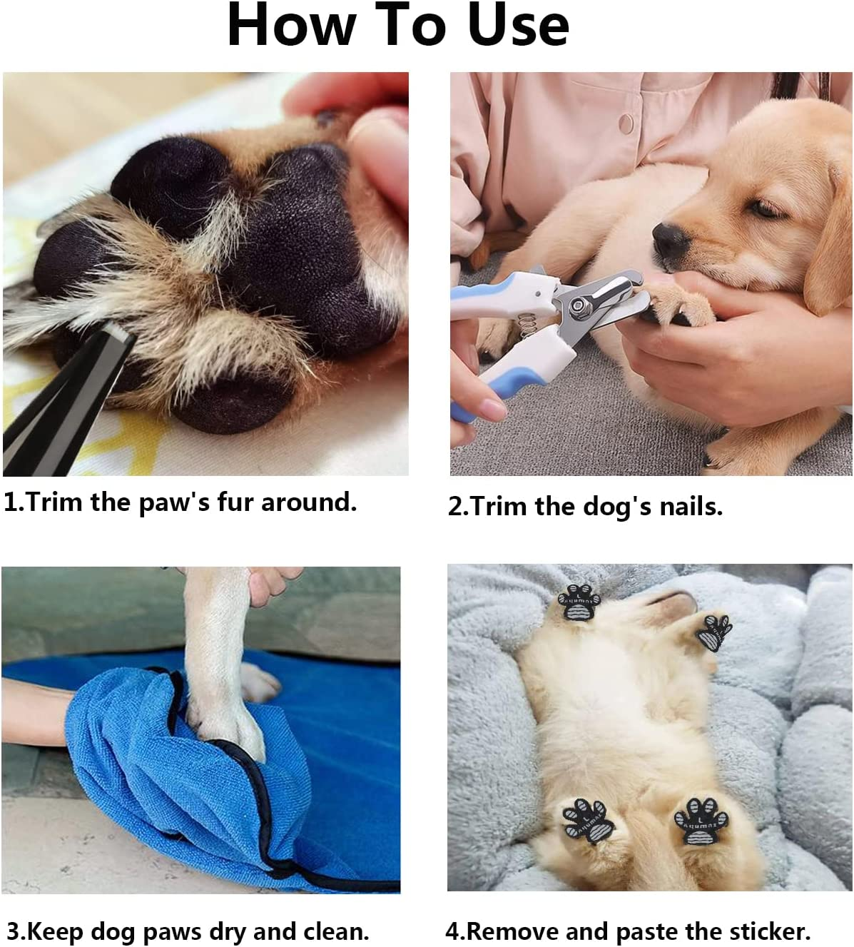 Dog anti Slip Paw Grips Traction Pads,Dog Feet Stickers with Stronger Adhesive,Paw Protection to Provide Traction for Slippery Floors,Essentials for Senior Dogs,12 Sets (48 Pcs) S Multicolor image number 3