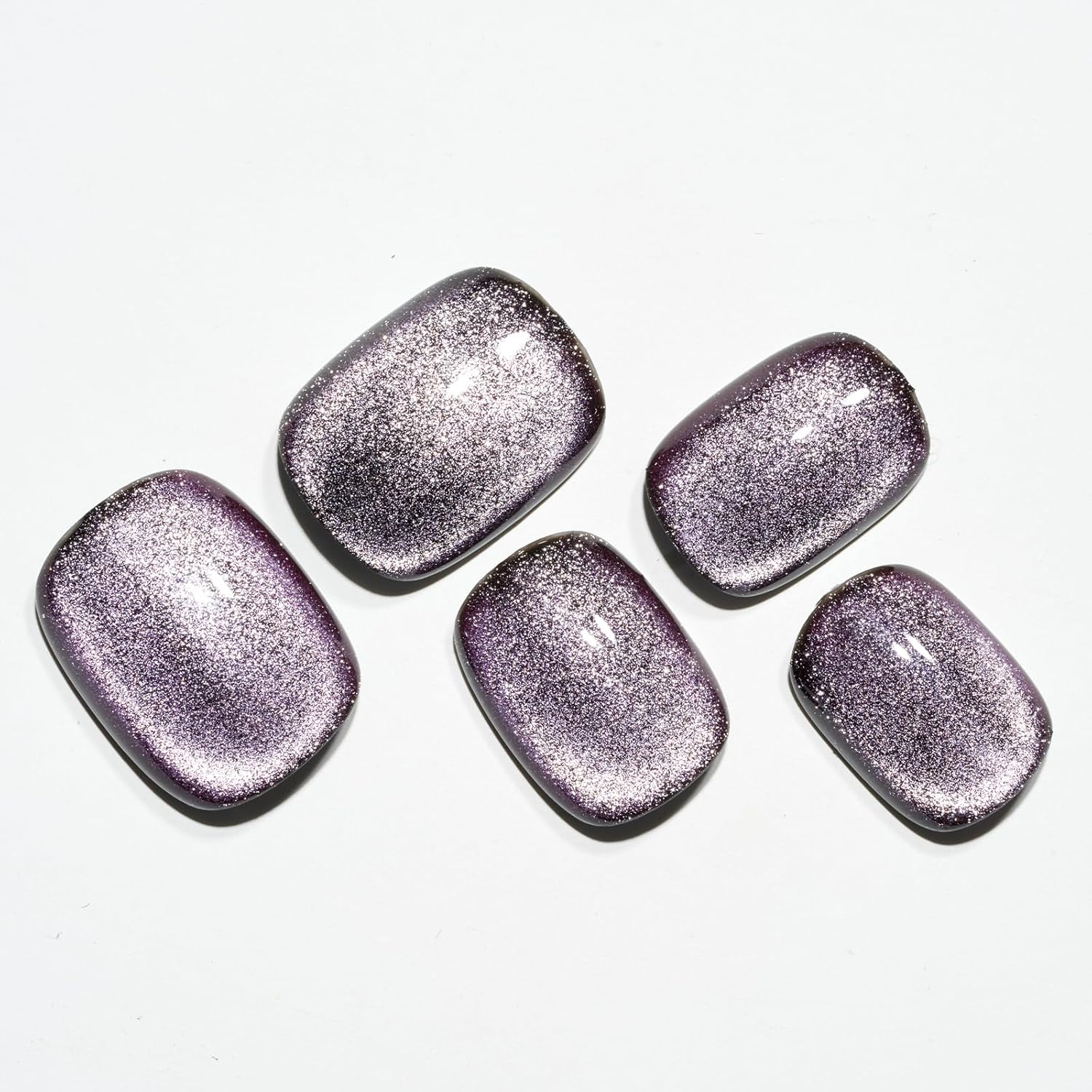 Press on Nails Short Squoval, GLAMERMAID Blue Fake Nails Short Handmade by Gel False Nails, 24Pcs Square Glue on Nails with Glossy Design, Reusable Natural False Nails Manicure Kit for Women Gifts