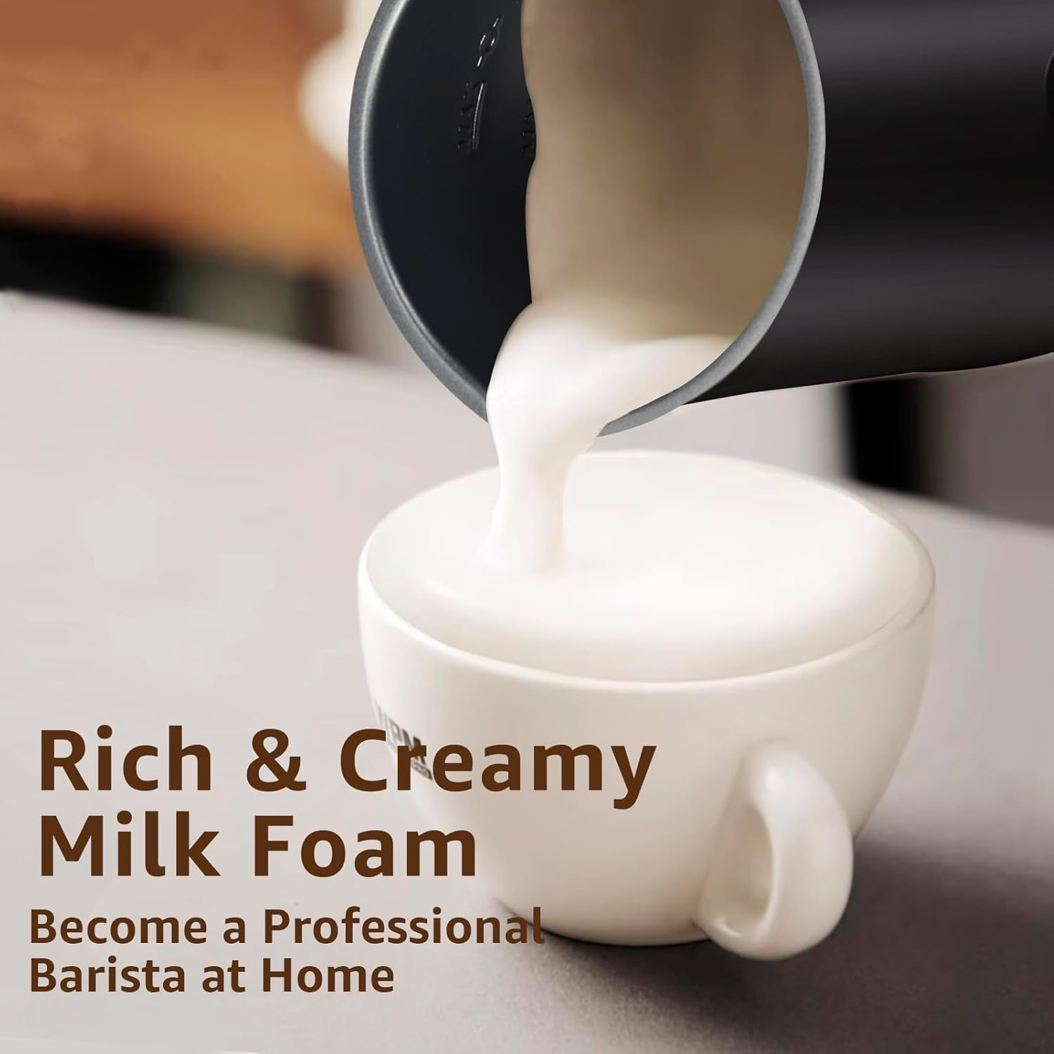 Milk Frother, 4-In-1 Milk Frother and Milk Steamer, 430Ml/14.5Oz Electric Hot & Cold Foam Maker, with Touch Screen, Perfect for Coffee,Latte, Cappuccino, Macchiato, Hot Chocolate image number 3