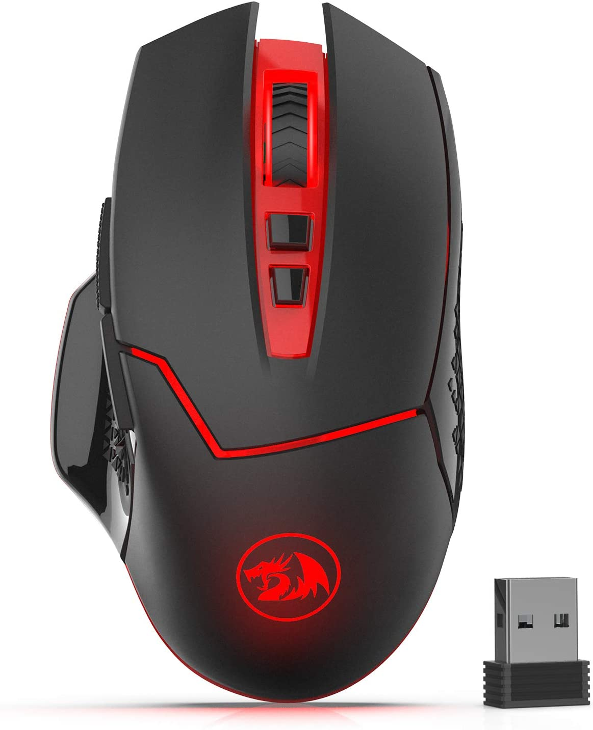 Redragon M690-1 Wireless Gaming Mouse with DPI Shifting, 2 Side Buttons, 2400 DPI, Ergonomic Design, 8 Buttons-Black image number 1