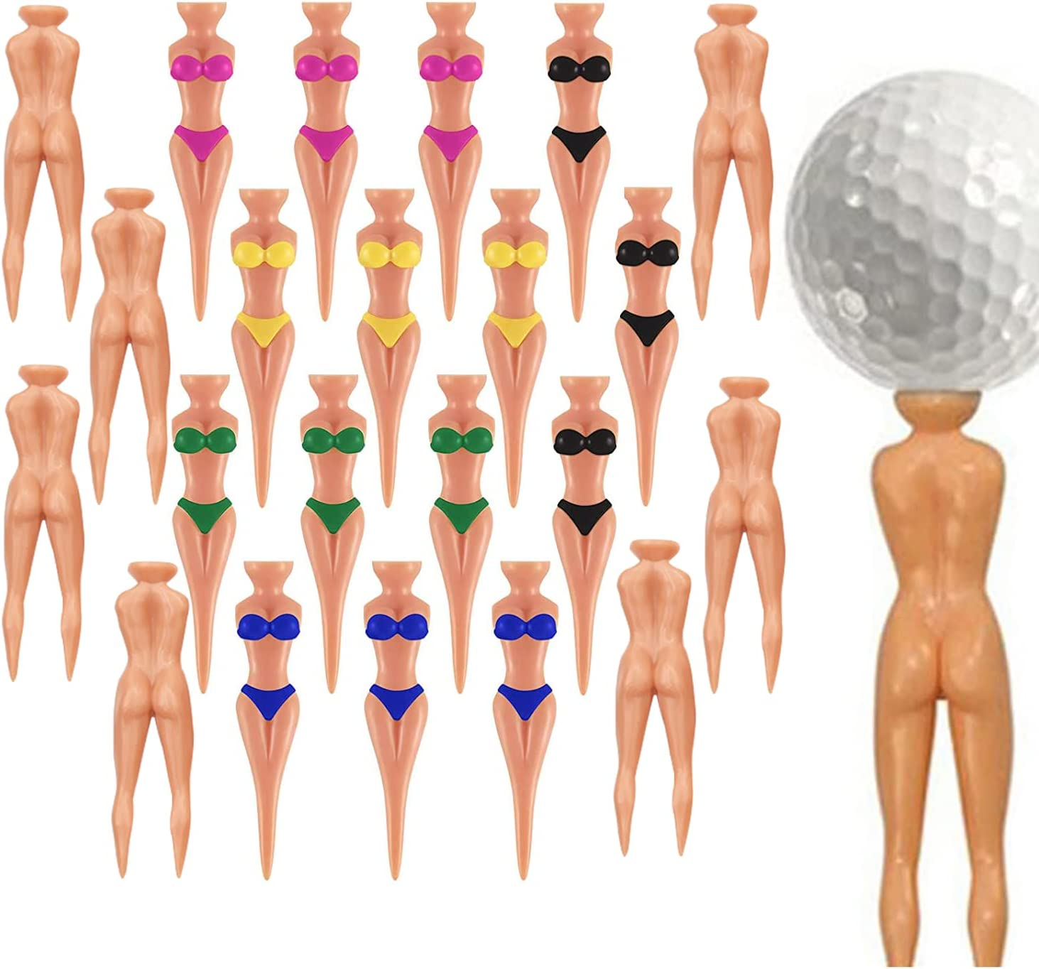 Golf Tees 3" Nude Woman Plastic Golf Tees, Golf Sexy Girl Lady Tees Fun Holder Divot Home Golf Training image number 2