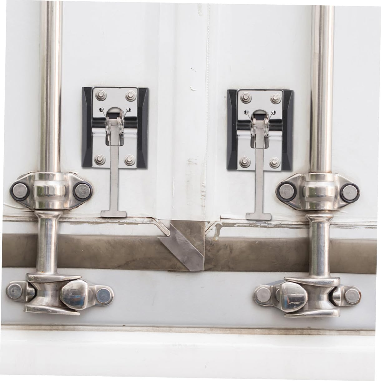 2 Sets Stainless Steel Rv Door Holder Cargo Trailer Latch Heavy-Duty Metal Hook Installation Truck Door Retainer for Efficient Cargo Transport image number 1
