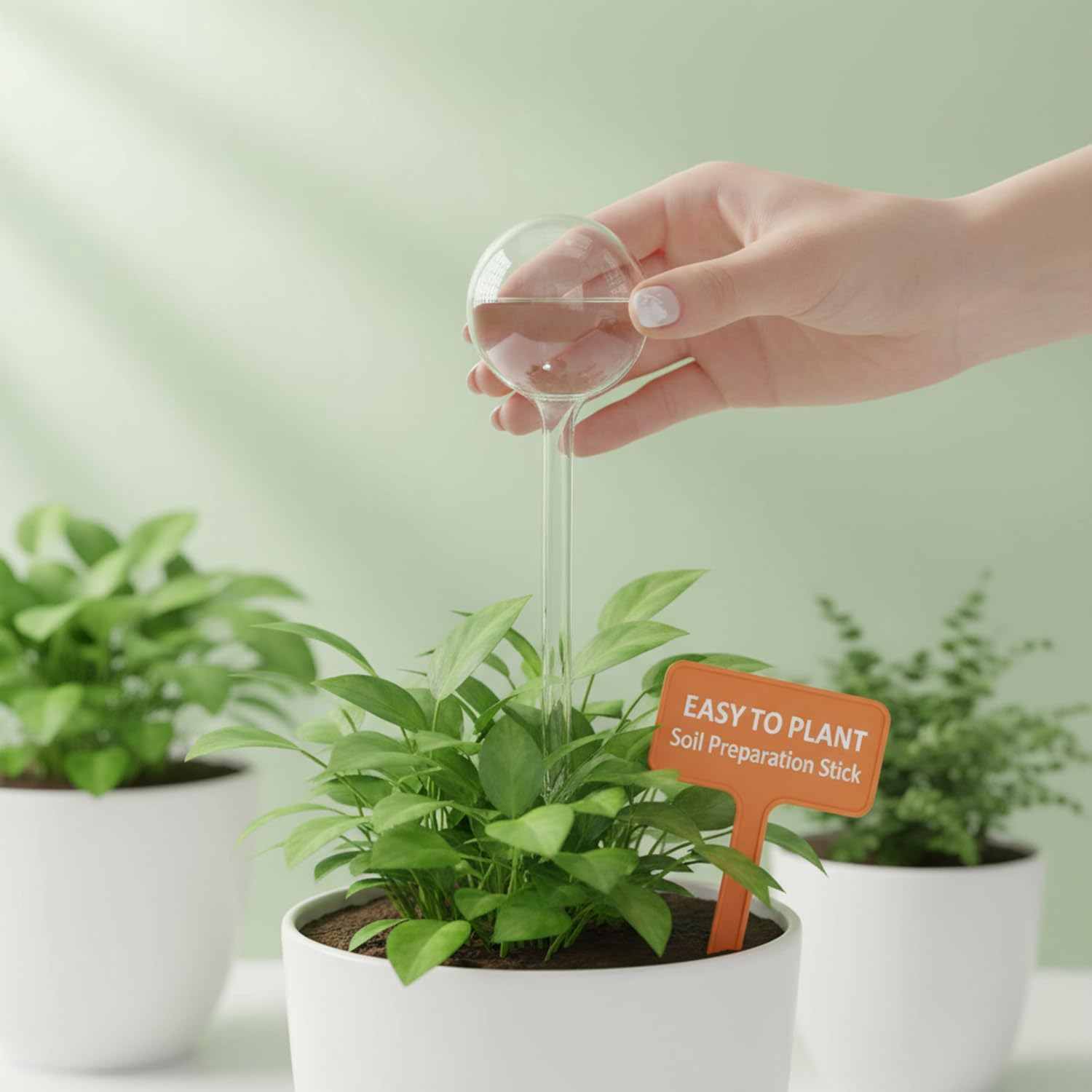 Self Watering Spike, Plant Watering Spike, Indoor & Outdoor Use, Set of 4, Compatible with Medium & Large Plants, Ruibex