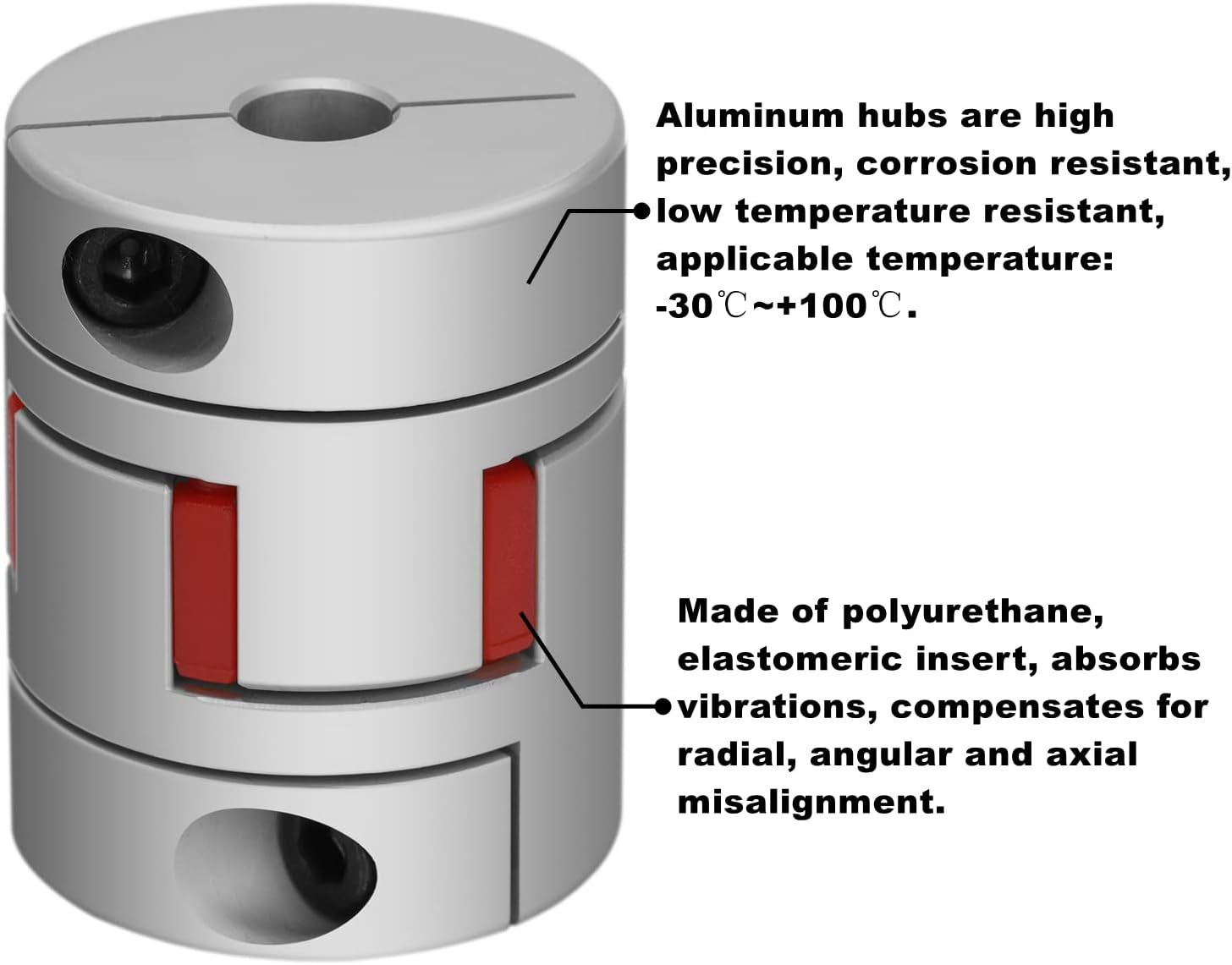 Aluminum Flexible Coupling D40Xl55,12Mm to 14Mm Spider Coupler Plum Shape for Servo Stepper Motors, CNC Machine, 3D Printer Parts image number 2