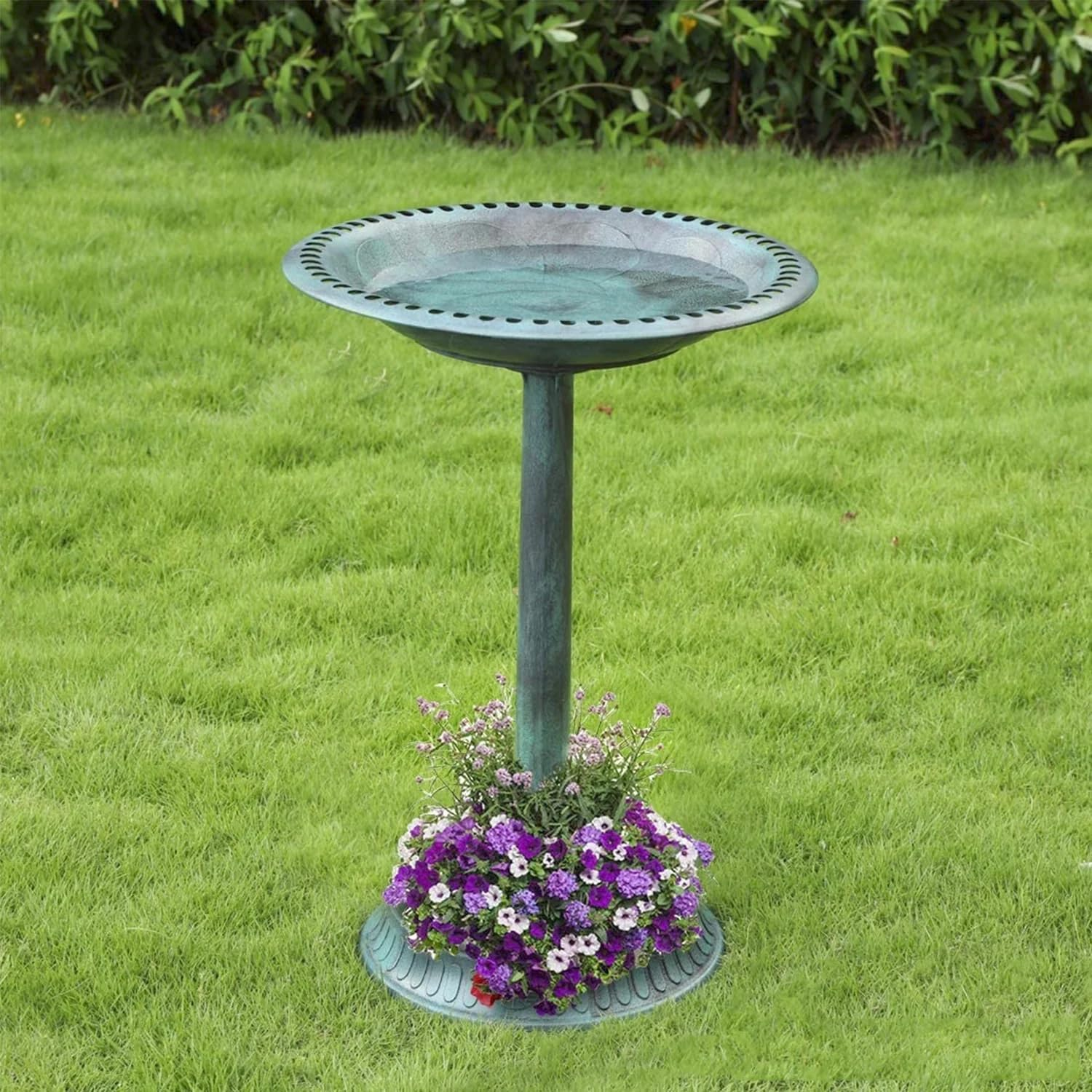 Birdbath Water Bowl Bird Bath Feeder Station Outdoor Pedestal Garden Decor Art image number 2
