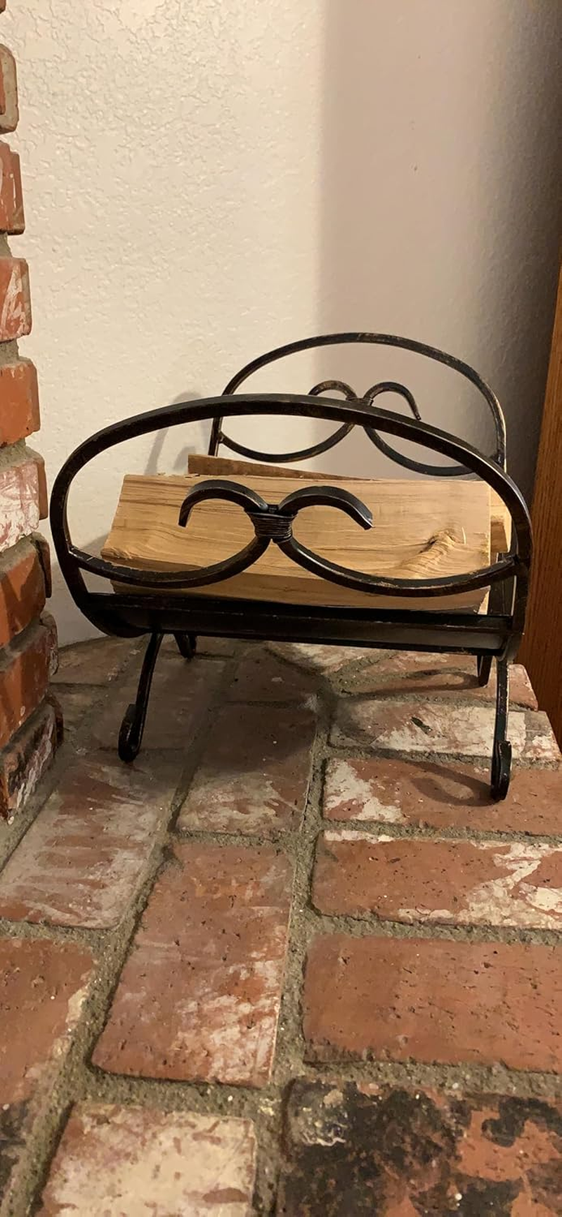 Rocky Mountain Goods Decorative Indoor Log Rack - Heavy Duty Iron with Antique Bronze Finish - Perfect Size for Indoor Use - Pre Assembled - Decorative Log Holder Design and Finish image number 4