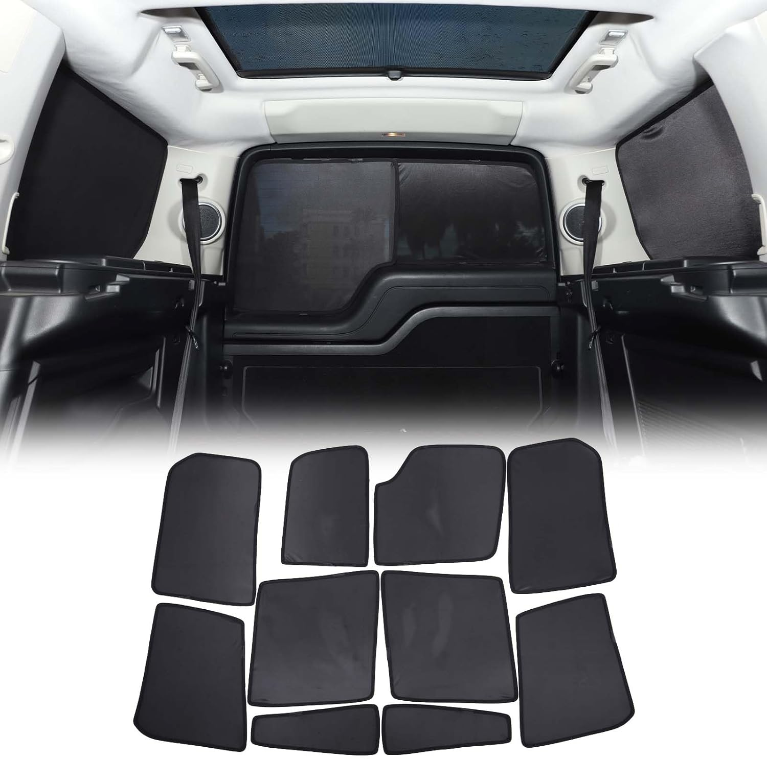 Window Sun Shade Compatible with Land Rover Discovery Accessories | Windscreen Blind Mesh | Polyester (Side & Trunk Windows 10Pcs, 2010-2016 Discovery 4) image number 5