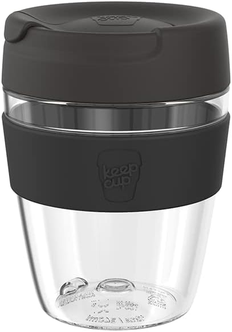 Keepcup Traveller Light, Reusable Coffee Cup Travel Mug - Lightweight Plastic with Leakproof Sipper Lid - 12Oz / 340Ml - Calenture Clear