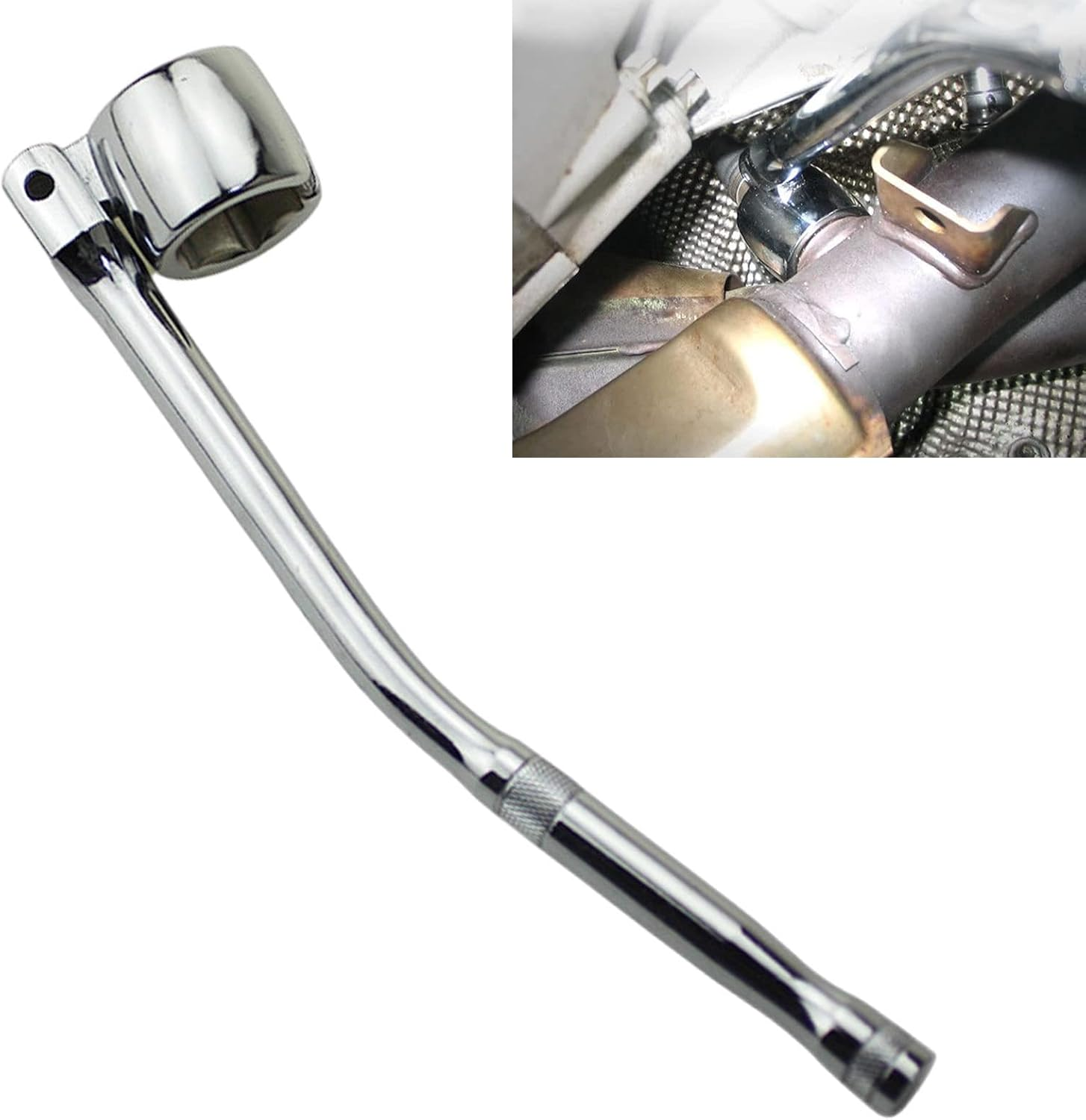 Riaisttd Oxygen Sensor Wrench, O2 Sensor Socket Removal Tool, Flexible Sensor Socket Tool, Offset Oxygen Sensor Socket, 6-Point Oxygen Sensor Socket Tool, Car Oxygen Sensor Tool, Oxygen Sensor Removal