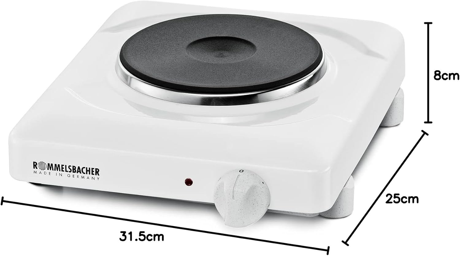 Rommelsbacher Single Hotplate THS 1090 - Made in Germany, 1 Cast Heating Plate 145 Mm Diameter, Fire-Enamelled Housing, 7-Stroke Switch, Power-Controlled Control, Overheating Protection, 1000 Watt, image number 5