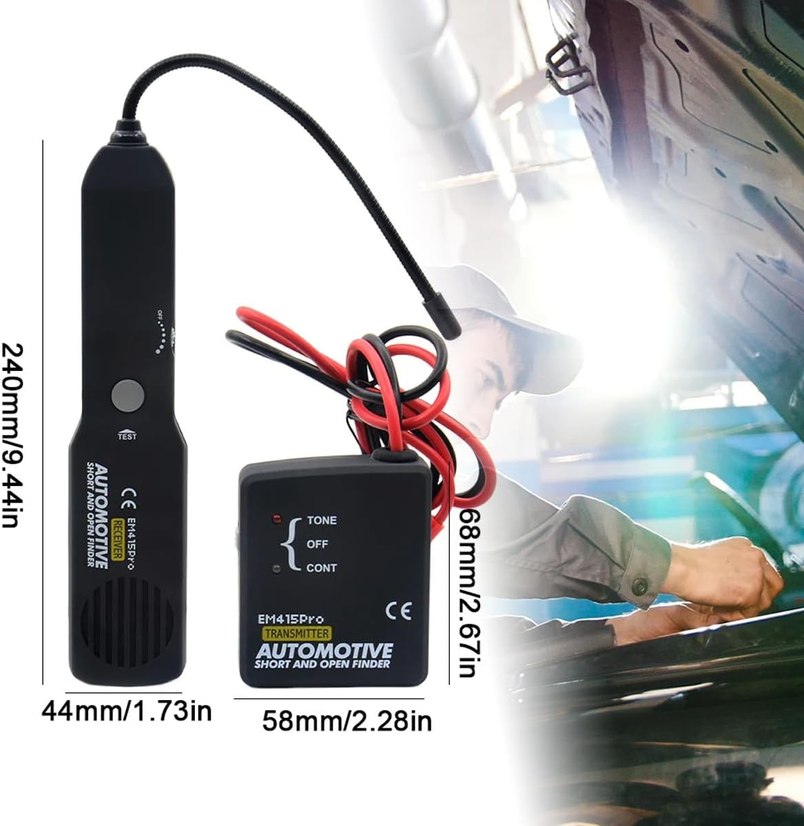 AIMALL Em415Pro Automotive Circuit Tester, Car Wire Tracker and Cable Tester Tool, Short & Open Finder for Vehicle Electrical Systems image number 2