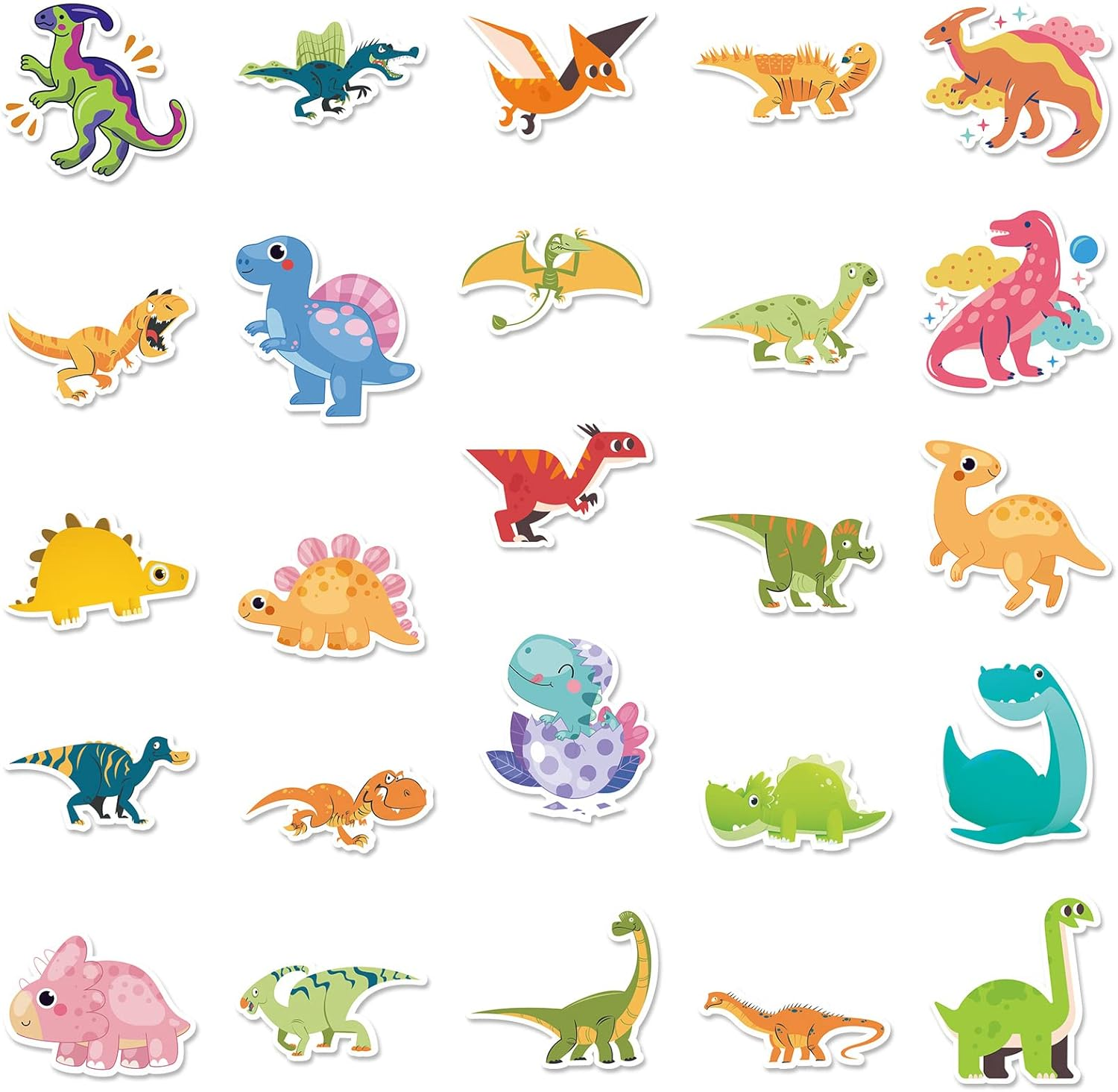 Dinosaur Stickers 50 Pcs, Cute Cartoon Vinyl Decal, Waterproof Gifts Sticker Pack for Kids, Cup, Water Bottle, Laptop, Phone image number 4