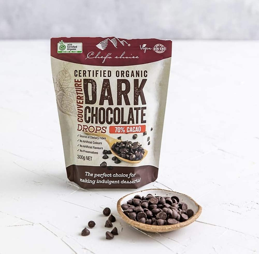 Chef'S Choice Organic Dark Couverture Chocolate Drops 70% 300 G image number 2