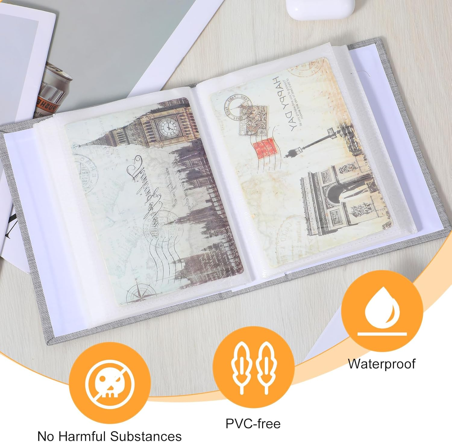 Small Photo Album 4X6 Slip-In Picture Album, 50 Pages Holds 100 Photos, Extra Large Capacity 4X6 Photo Albums, Acid-Free Pages Picture Book for Photos Family Anniversaries Baby Vacations image number 2