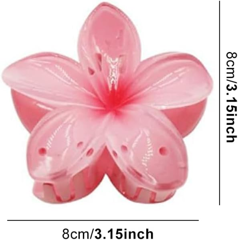 Flower Claw Clips, 4Pcs Flower Hair Clips for Thick and Thin Hair, Beach Tropical Hair Clips for Women and Girls(Color:As Shown) image number 2