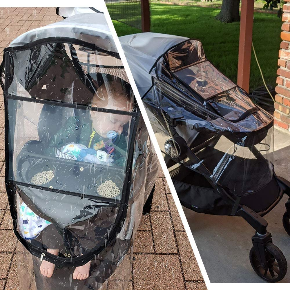 Slowton Stroller Rain Cover Universal Size, Waterproof Dustproof Windproof Durable Protection, Travel-Friendly Stroller Weather Shield with Eye Screen, Outdoor Use Eye Protection Stroller Accessory image number 2
