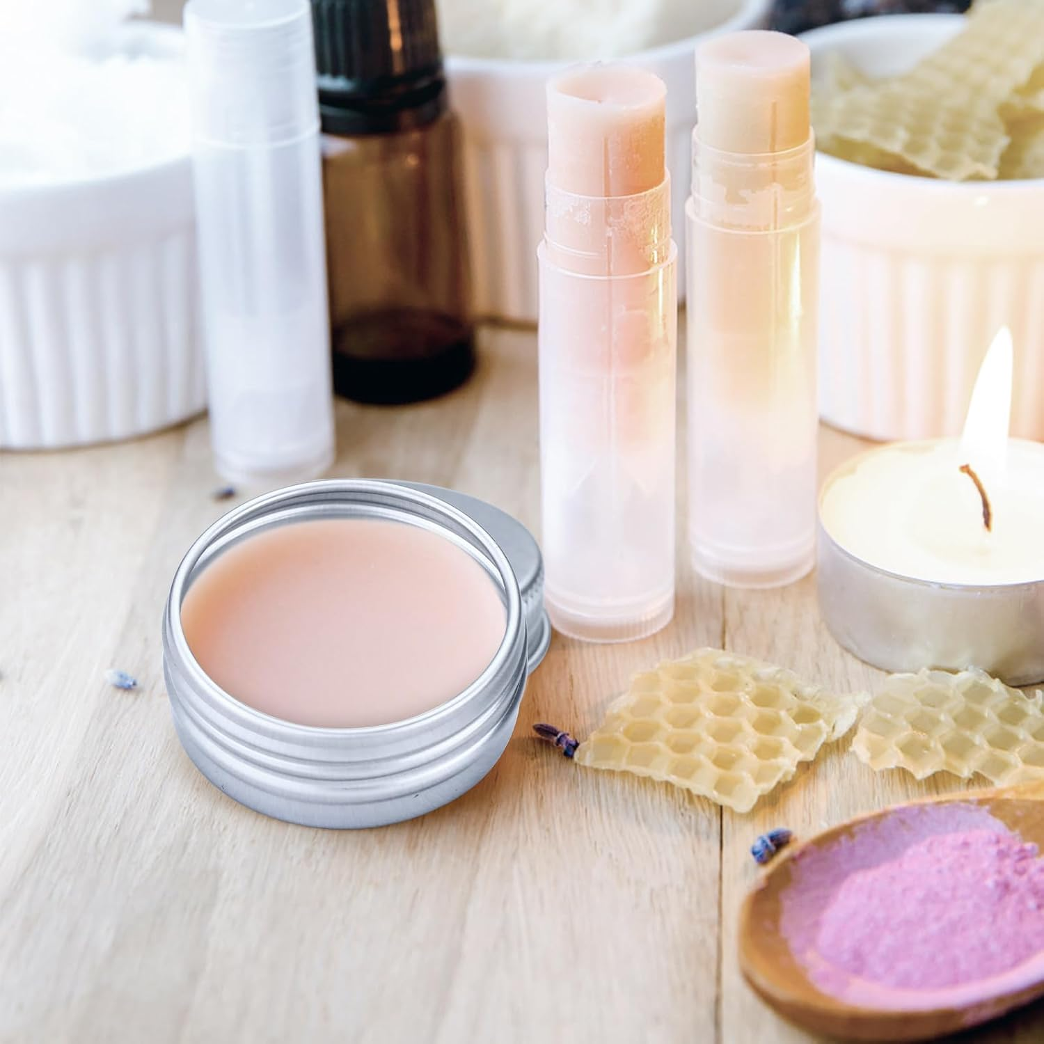 28 Pcs 15 ML Metal round Aluminum Tin Jars 1/2 Ounce Aluminum Tin Cans with Screw Lid, Lip Balm Containers for Lip Balm, Eye Shadow, Creams (Silver) image number 6