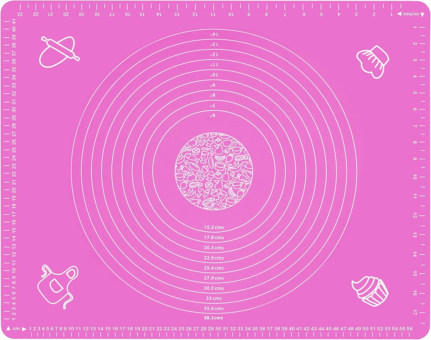Silicone Baking Mat for Rolling Pastry Dough with Measurements, 19.7" X 15.7" BPA Free Non Stick and Non Slip Pink Table Sheet Baking Supplies for Bake Pizza Cake image number 7