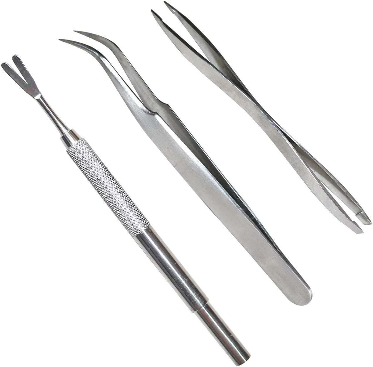 3 Pack Tiick Remover Tool Set Stainless Steel Tiick Remover Kit for Cats and Dogs image number 2