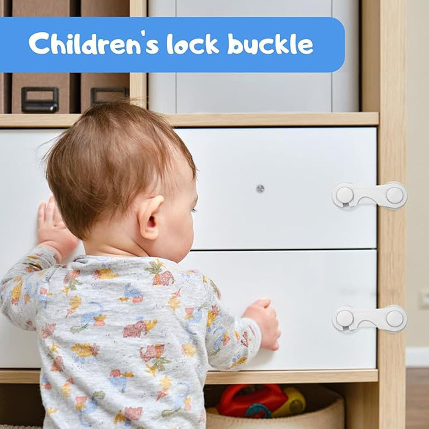 12Pcs Cabinet Locks for Babies, Uandhome Child Safety Locks Drawer Locks Baby Proofing Baby Cabinet Safety Latches Kitchen System with Strong Adhesive Tape image number 1