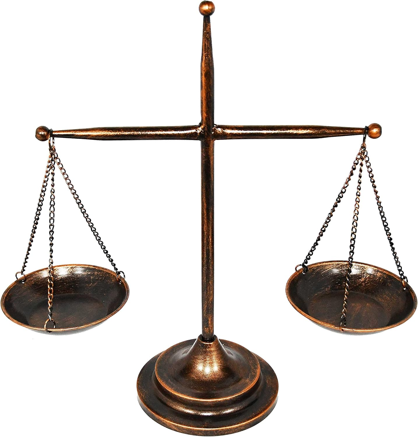 Owlgift Vintage Style Metal Libra Jewelry Display Tray Cosmetic Organizer Storage, Lawyer Scale of Justice, Farmhouse Candleholder - Bronze, 12.6" W X 16.5" H