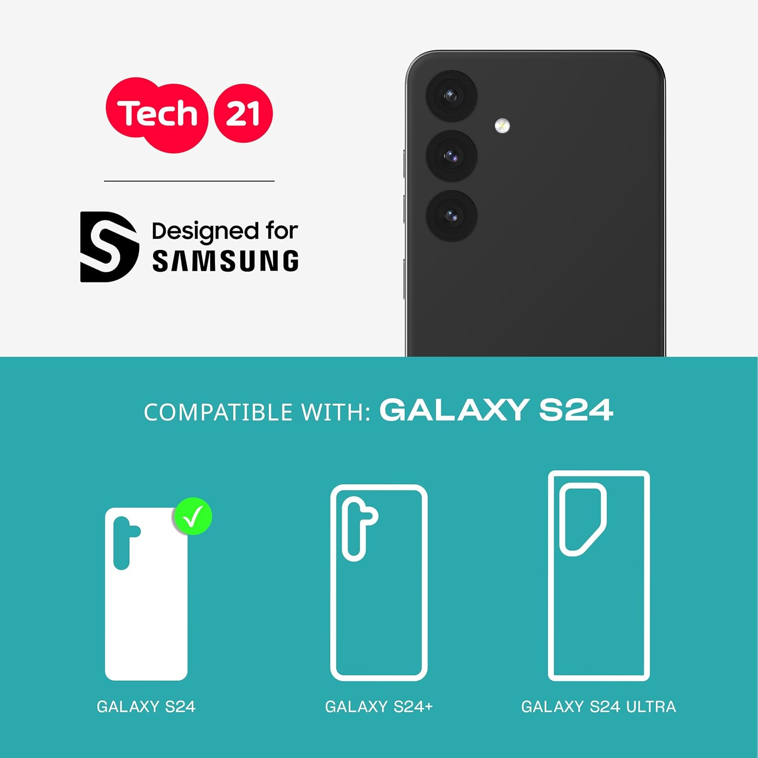 Tech21 Evo Clear Case Samsung S24 Scratch-Resistant Shockproof Mobile Phone Case Cover -Clear image number 4