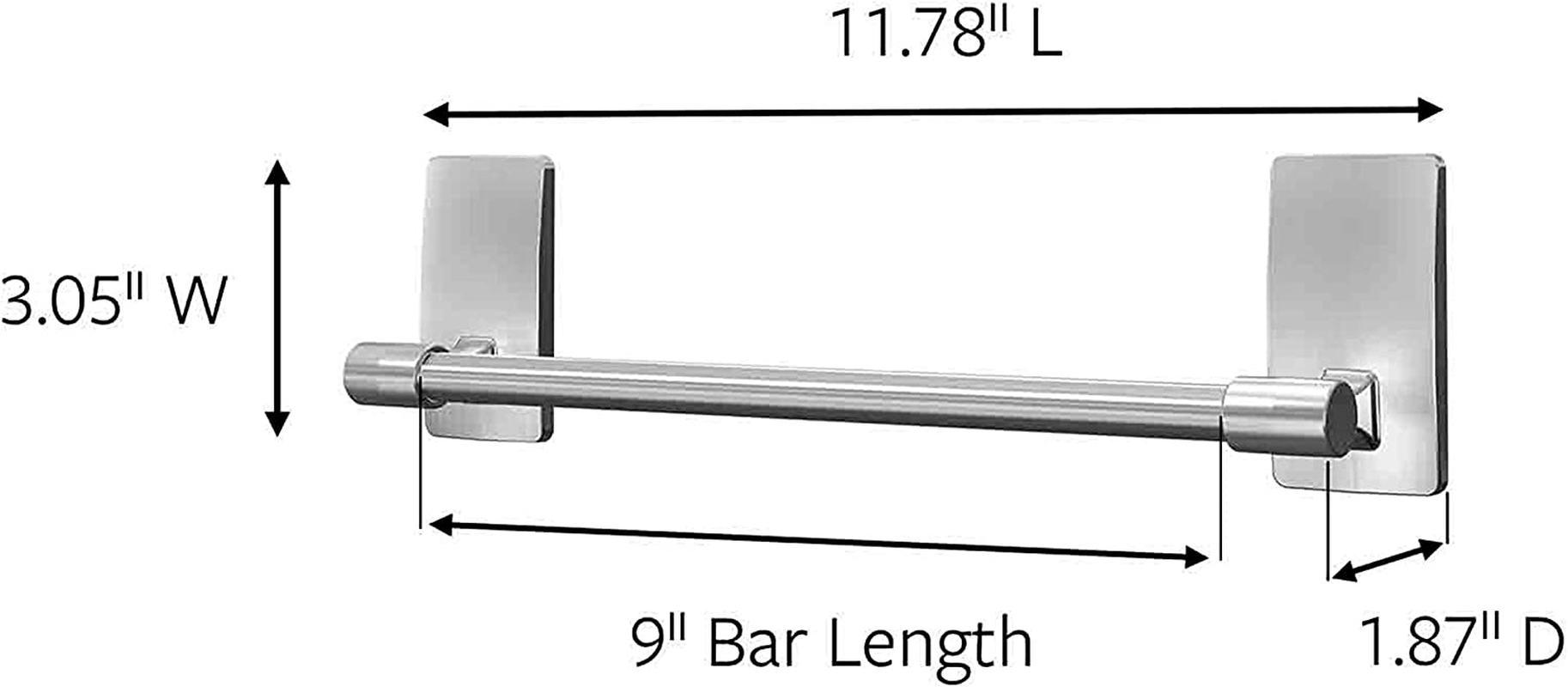 Command Hand Towel Bar, Satin Nickel, 1-Towel Bar (BATH41-SN-ES) image number 1