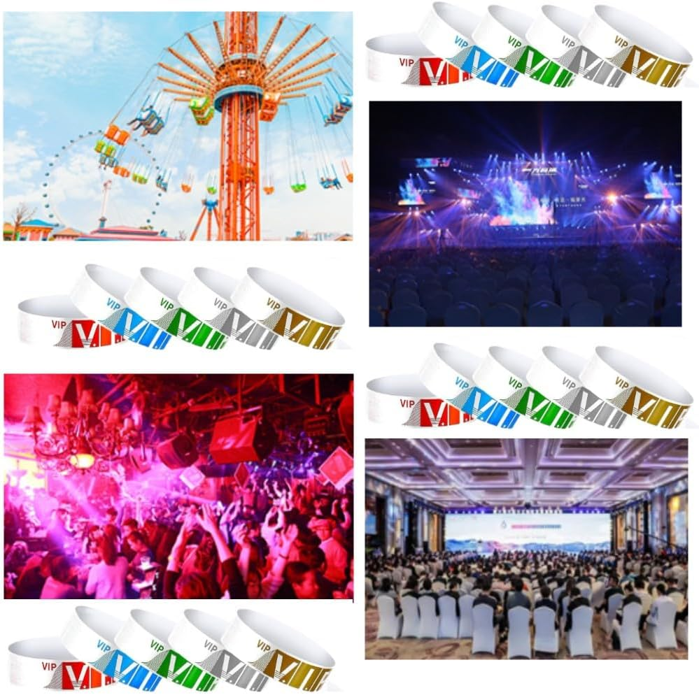 500 Waterproof VIP Wristbands for Light Events, Concert Club Festival Wristbands 0.75 Inch