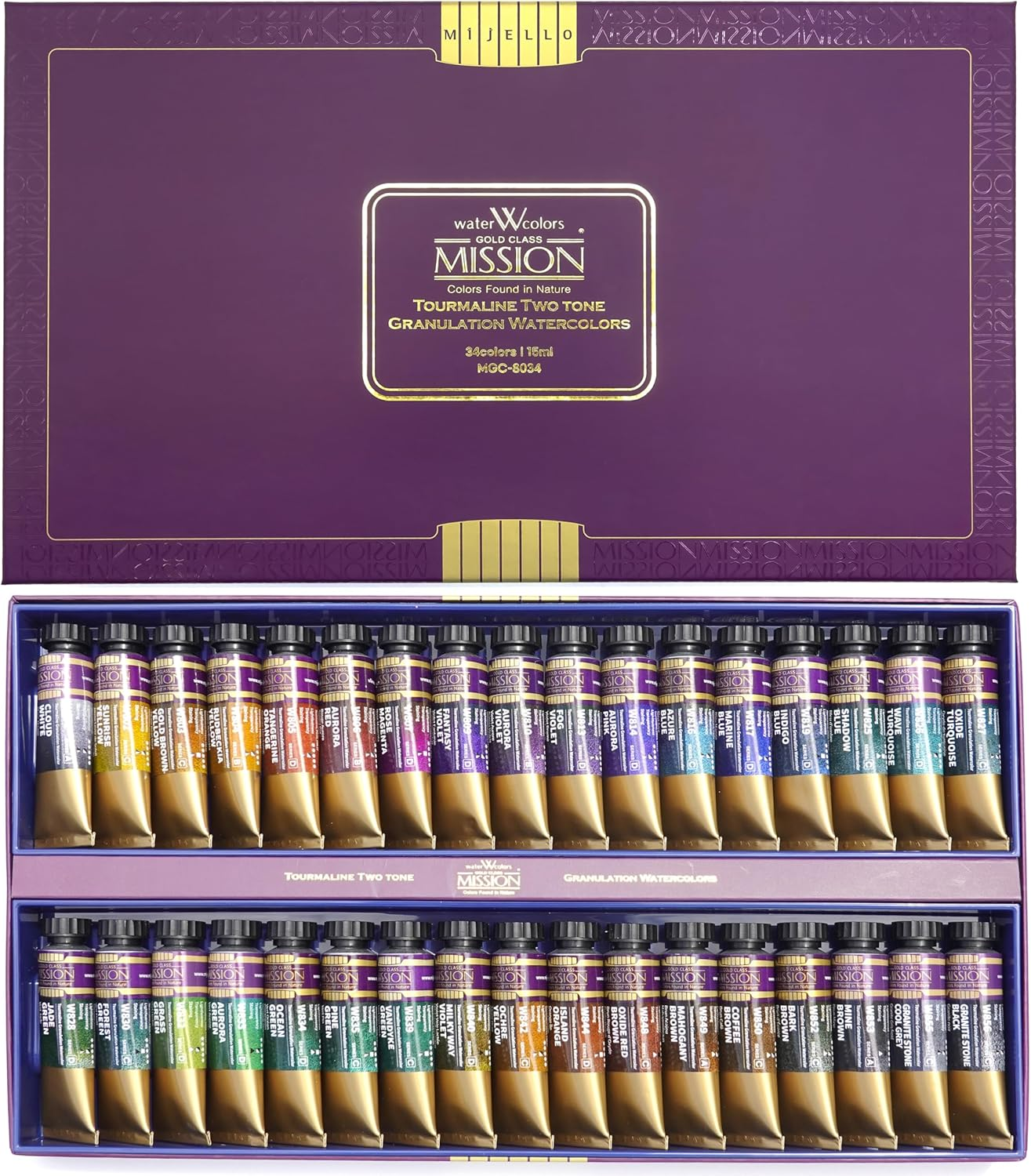 Mijello Mission Tourmaline Two-Tone Granulation Watercolors 15Ml X 34 Colors image number 6