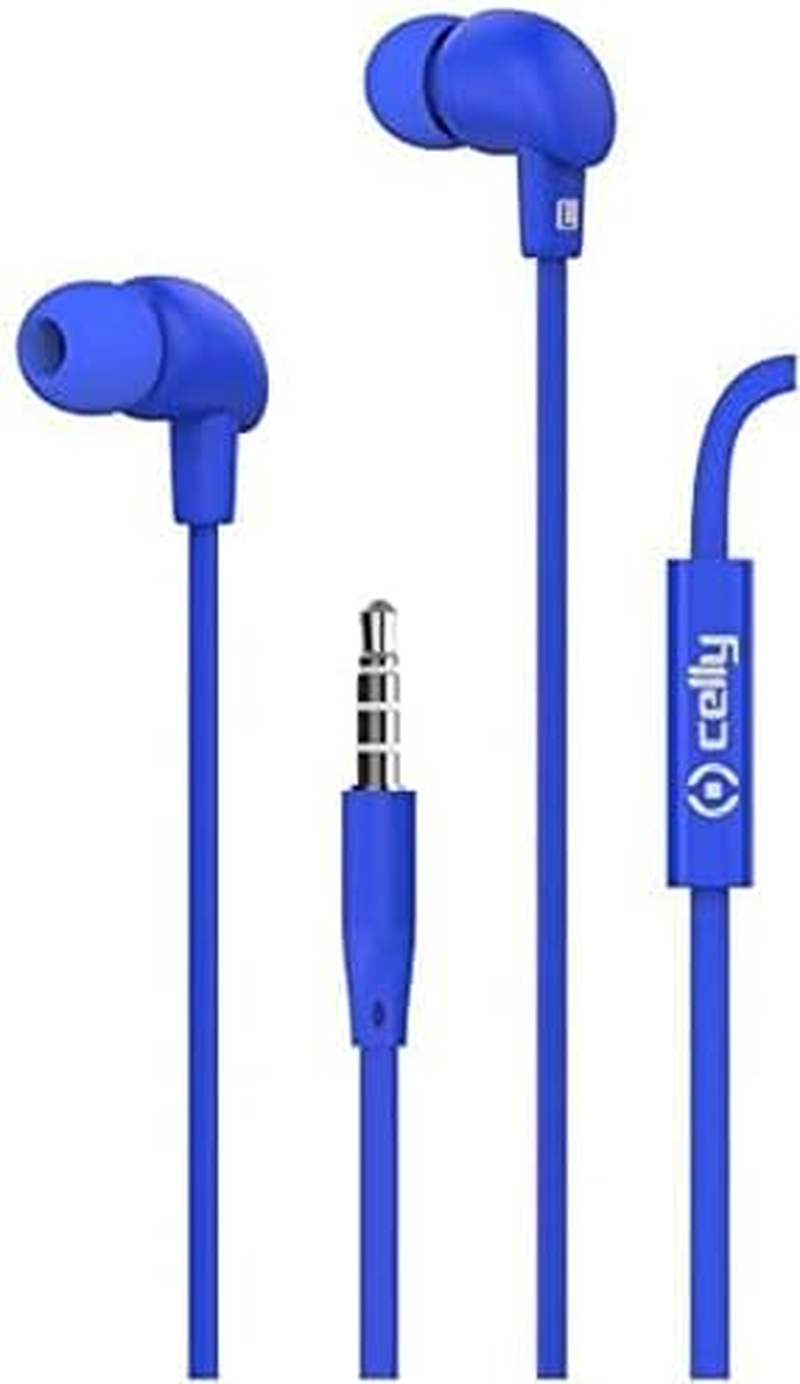 Celly-Stereo Headphones 3.5 Mm Flat Cable Blue image number 3