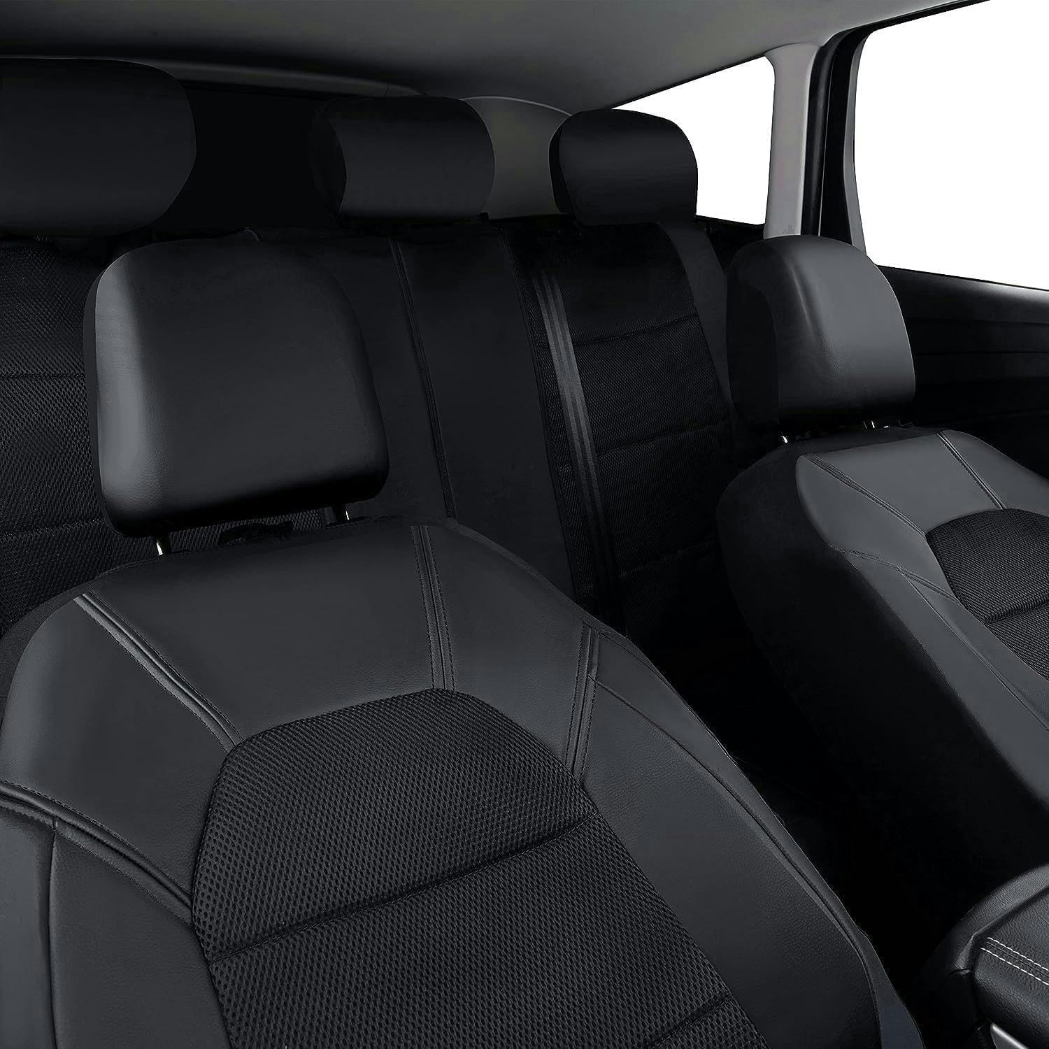 YALLIT Car Seat Covers Universal Set for Mazda CX3 CX5 CX7, 3, 6, Speed3 Speed6 Protege5 Tribute Car Accessories, Black image number 5