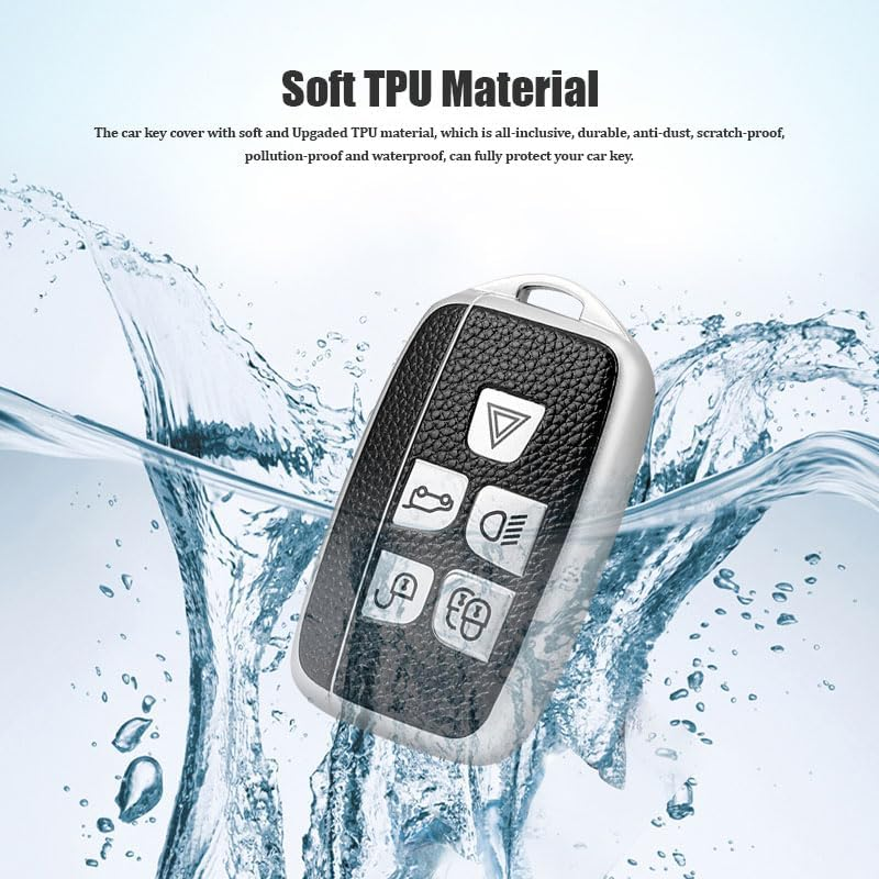 1 PCS Car Key Cover Soft, Compatible with Land Rover Defender, Discovery, Evoque, Range Rover Sport and Jaguar Models