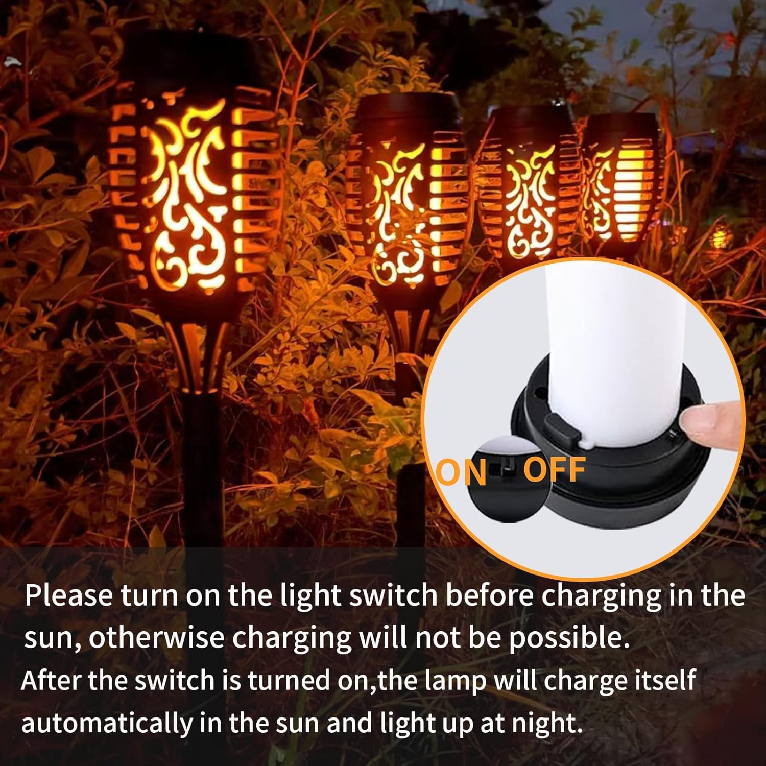4Pack Solar Lights Outdoor, Solar Mini Torch Light for Garden Decor, Solar Garden Lights, Waterproof Solar Powered Outdoor Lights, Flame Torches for outside Patio Pathway Yard Decorations image number 1