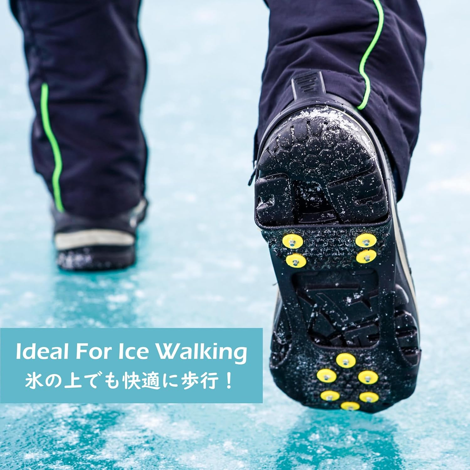 TRIWONDER Ice Snow Grips over Shoe/Boot Traction Cleat Rubber Spikes Slip-On Stretch Footwear Traction Anti-Slip Spikes Crampons image number 6