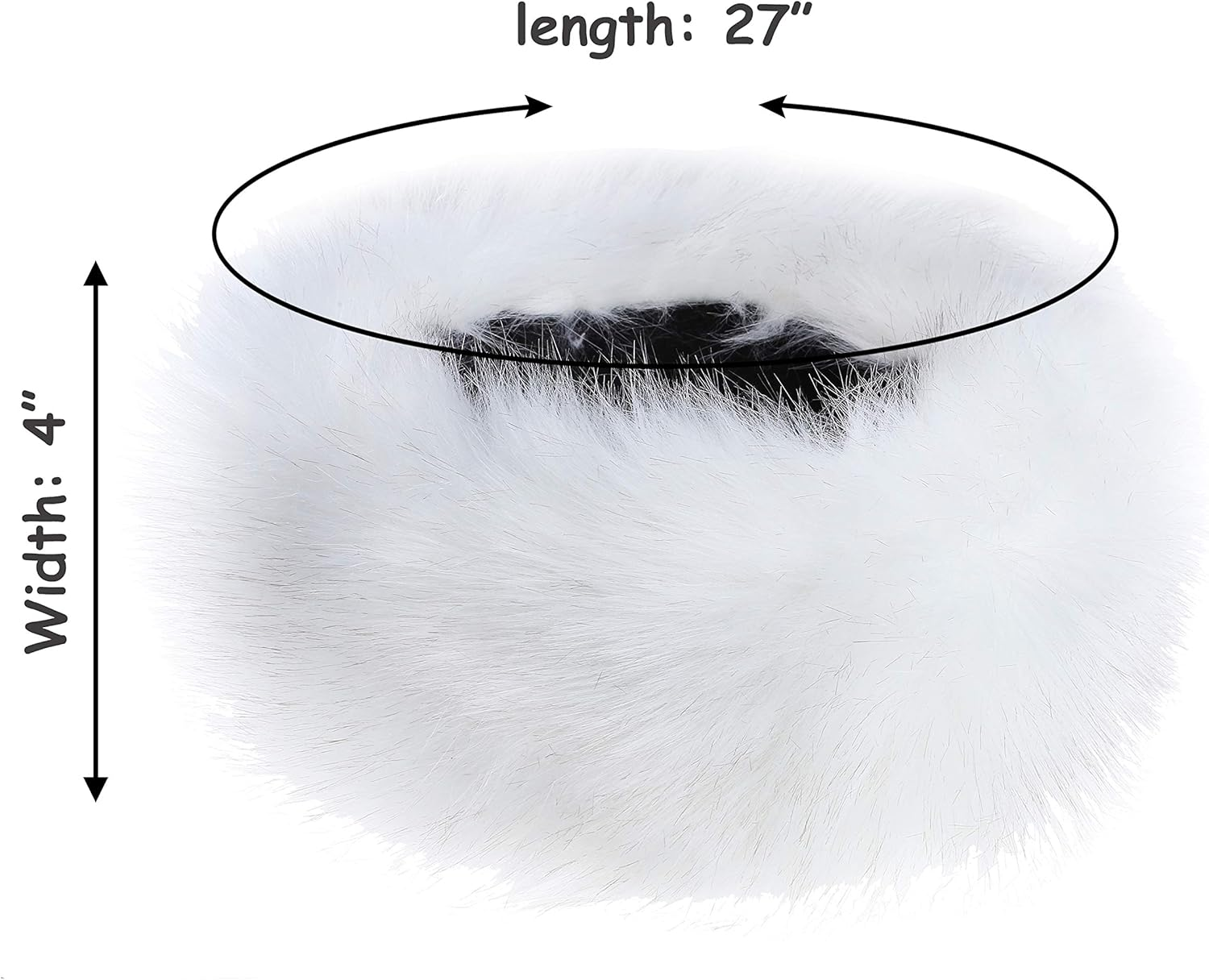 Faux Fur Headband with Elastic for Women'S Winter Earwarmer Earmuff - Black With Kgb image number 1