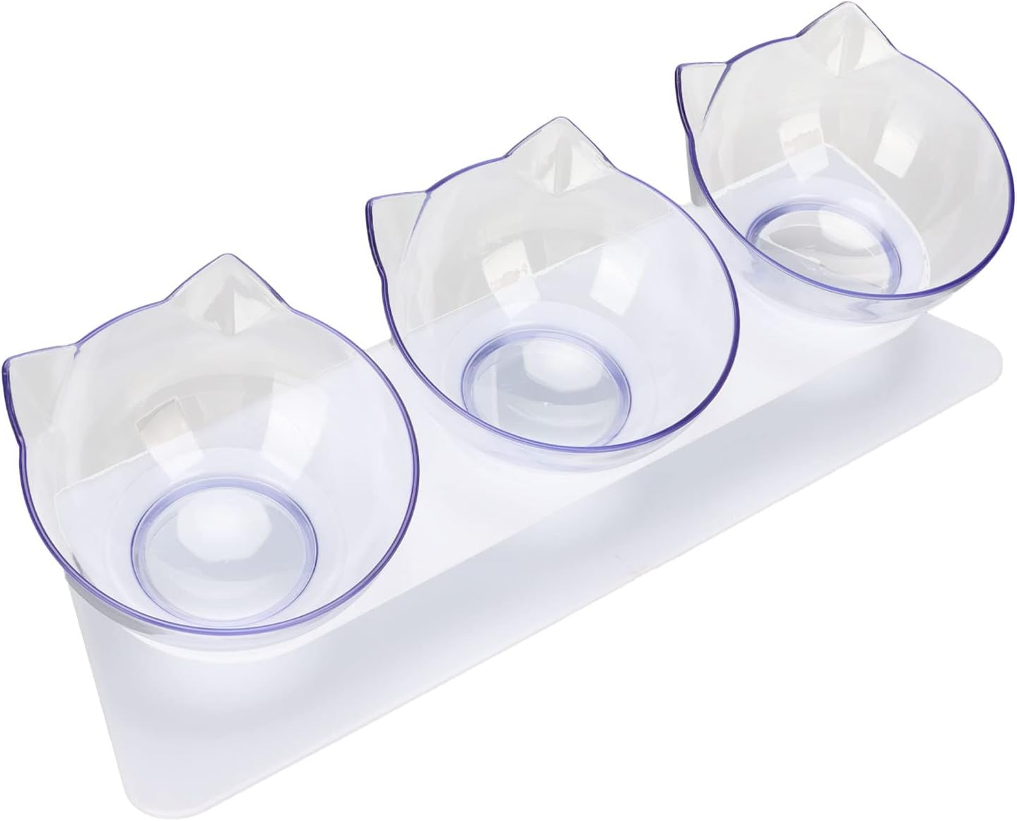 Cat Raised Feeder Bowl 3 Bowls Transparent Detachable Cervical Spine Protection Elevated Cat Food Bowls for Pet Cat Helping to Protect the Safety of the Cat'S Diet image number 3