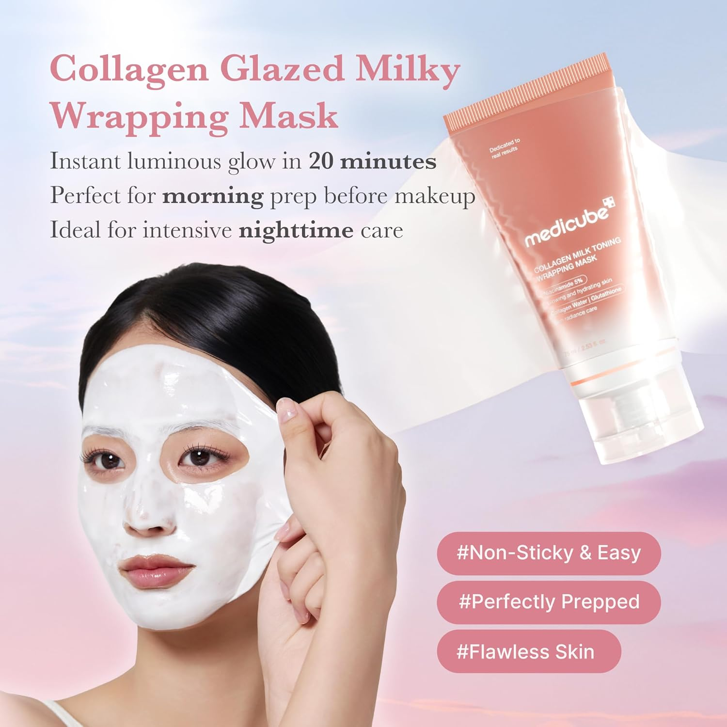 MEDICUBE - Collagen Milk Toning Wrapping Mask 75Ml image number 5
