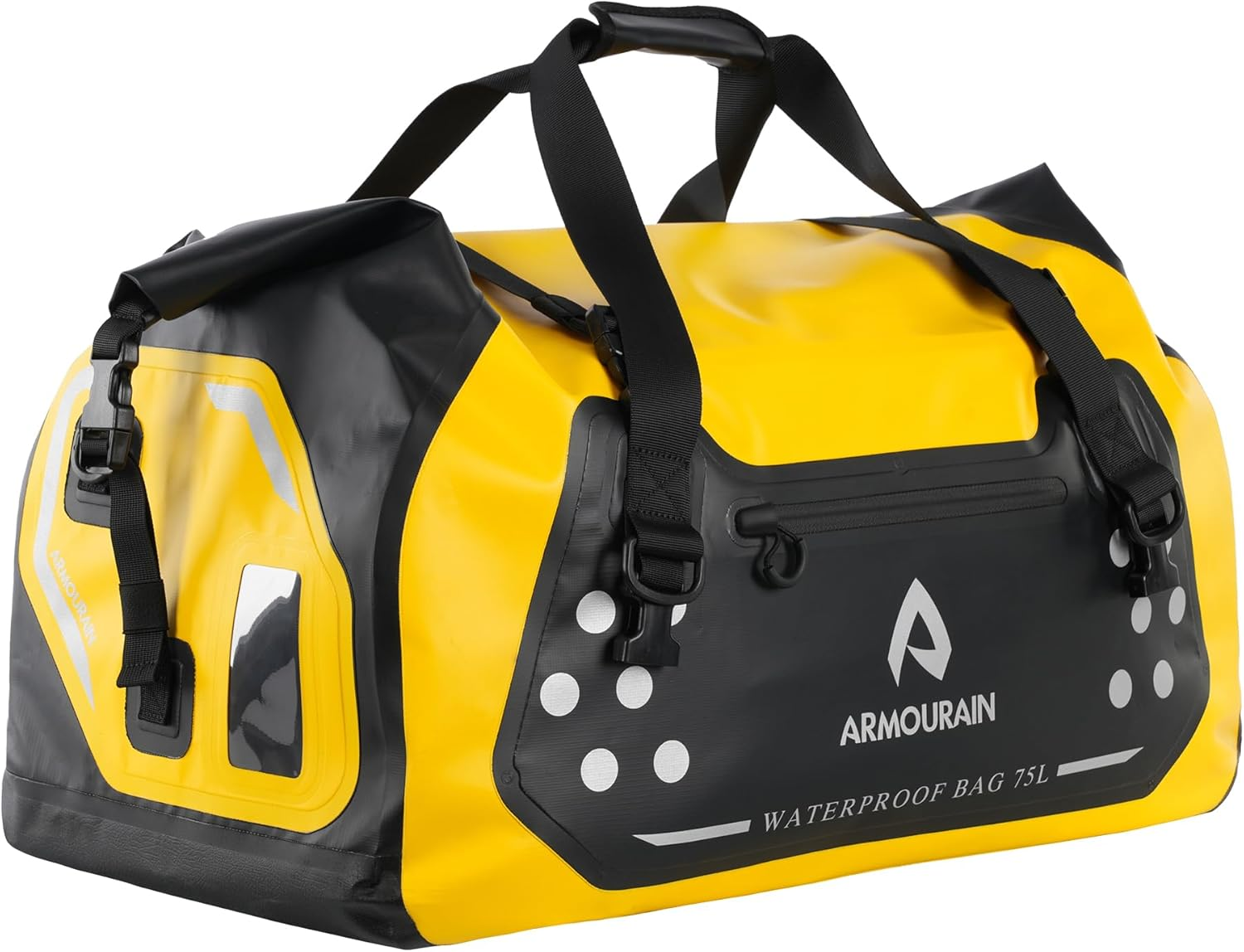 ARMOURAIN Motorcycle Dry Bag 75L Large Waterproof Duffel Bag Foldable Duffel Trunk Seat Bag for Travel,Boating,Motorbike,Kayaking (Black)