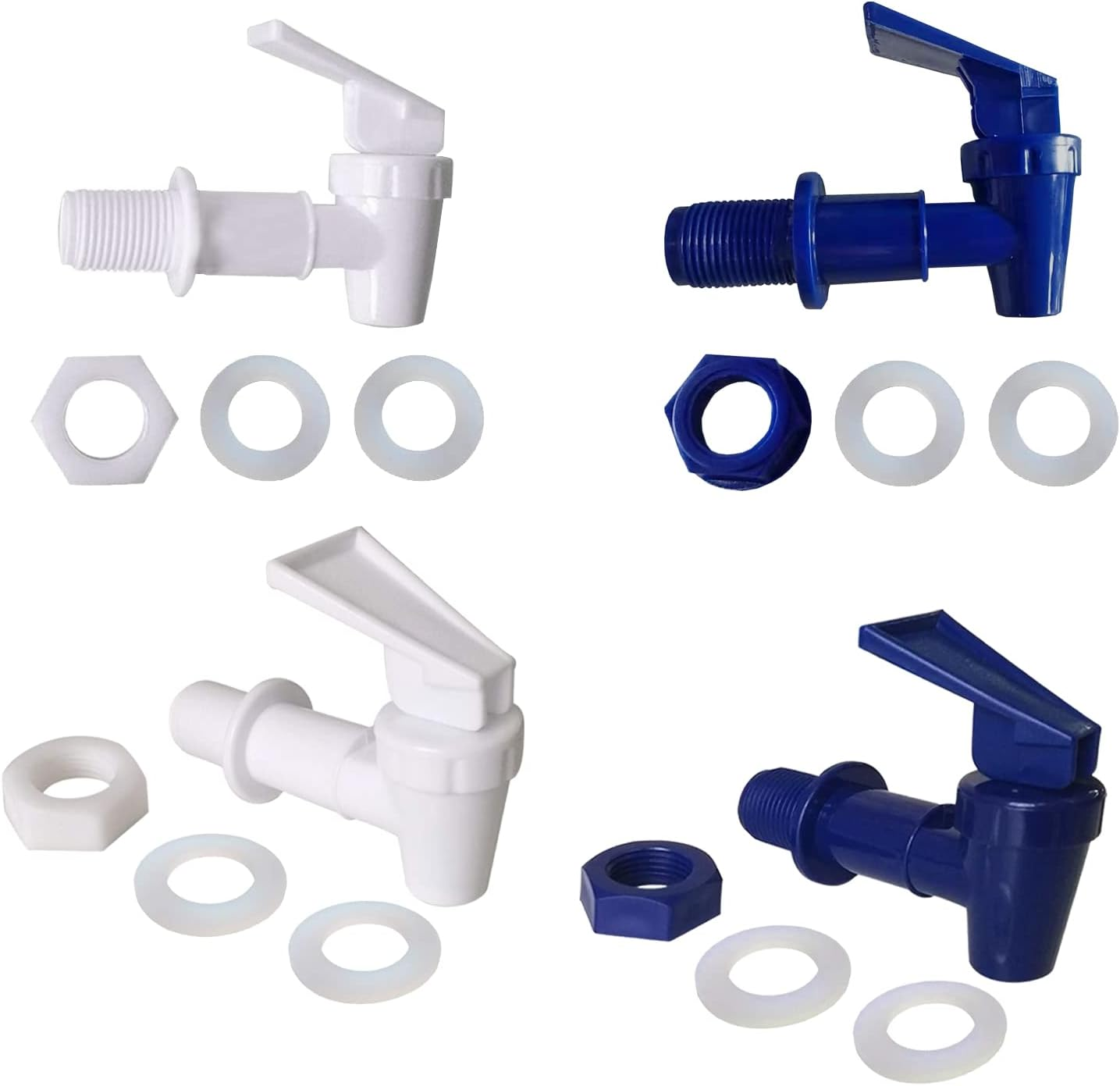 4 Pack 3/4Plastic Faucet,Replacement Cooler Faucet Water Bottle Jug Reusable Spigot Spout, BPA Free Dispenser Tap Set, Water Crock Valve Gravity Water Spigot (3/4" External Thread) image number 4